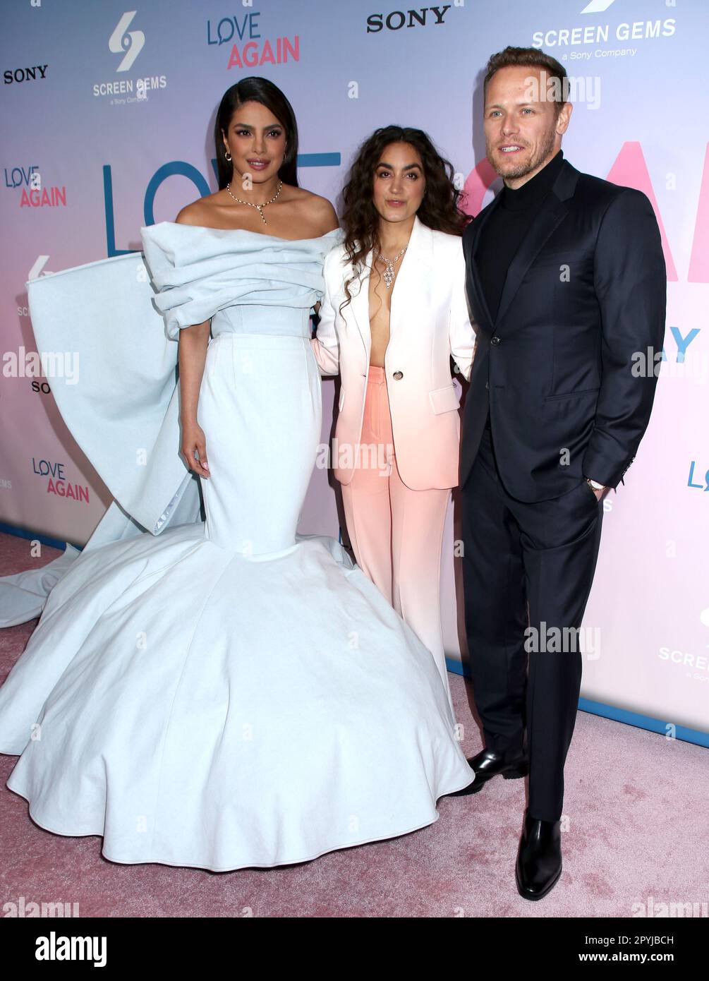 New York City, USA. 03. Mai 2023. Priyanka Chopra, Sofia Barclay und Sam Heughan nehmen am „Love Again“ New York Screening Teil, das am 5. Mai 2023 am AMC Lincoln Square in New York City, NY, stattfindet © Steven Bergman/AFF-USA.COM Kredit: AFF/Alamy Live News Stockfoto