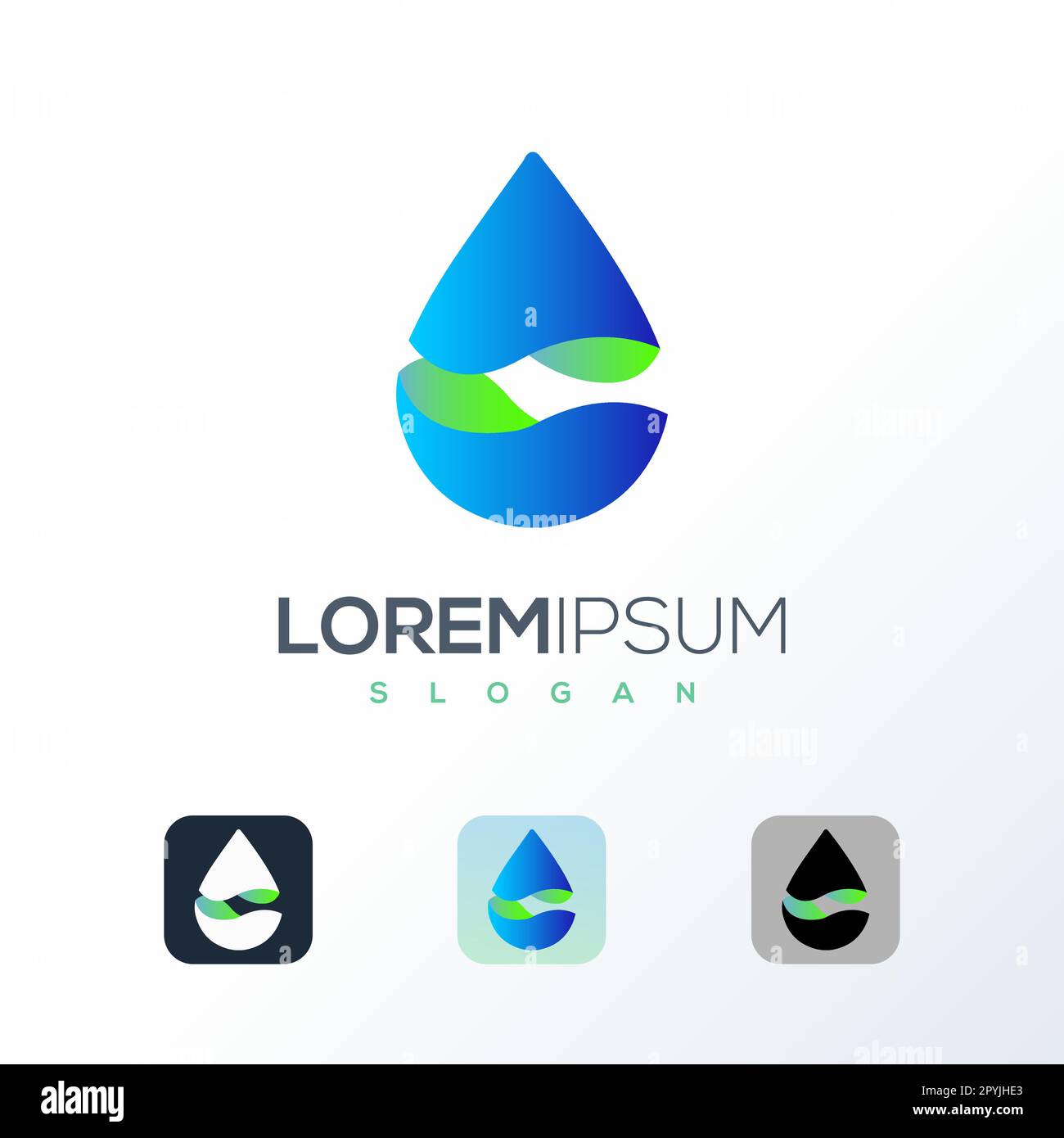 Wassertropfen Logo-Vorlage Vektordesign. Wave-Konzept. Sauberes Wasser, Wassertropfen-Symbol Stock Vektor