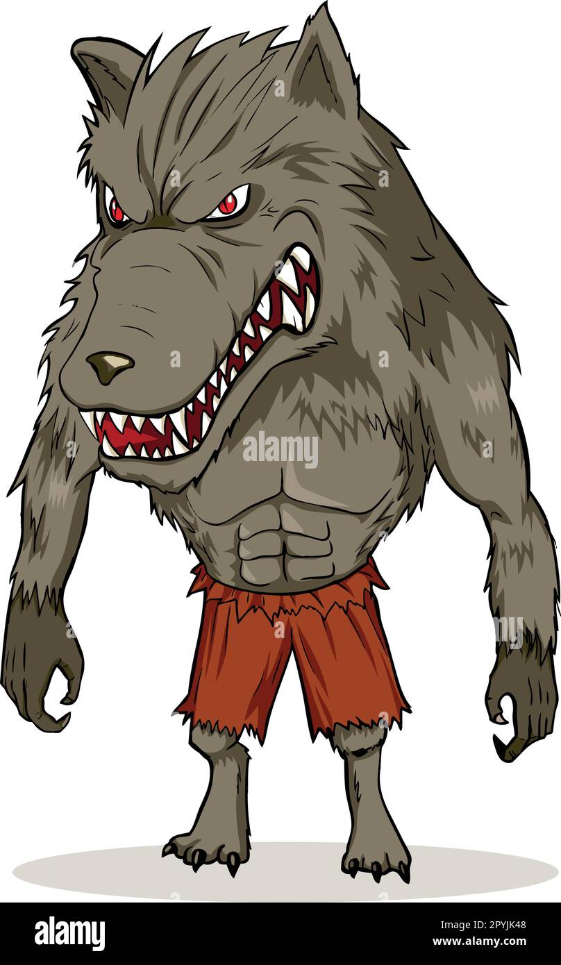 Cartoon-Illustration eines Werwolfs Stock Vektor