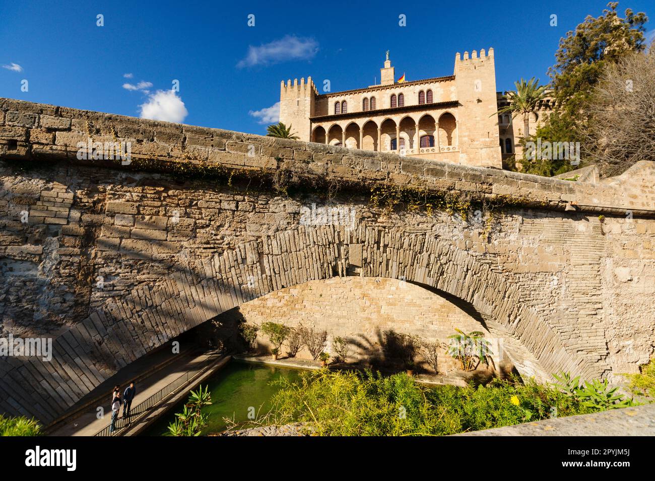 Palacio Real de la Almudaina, siglos XIII-XV. Palma Mallorca. Islas Baleares. España. Stockfoto