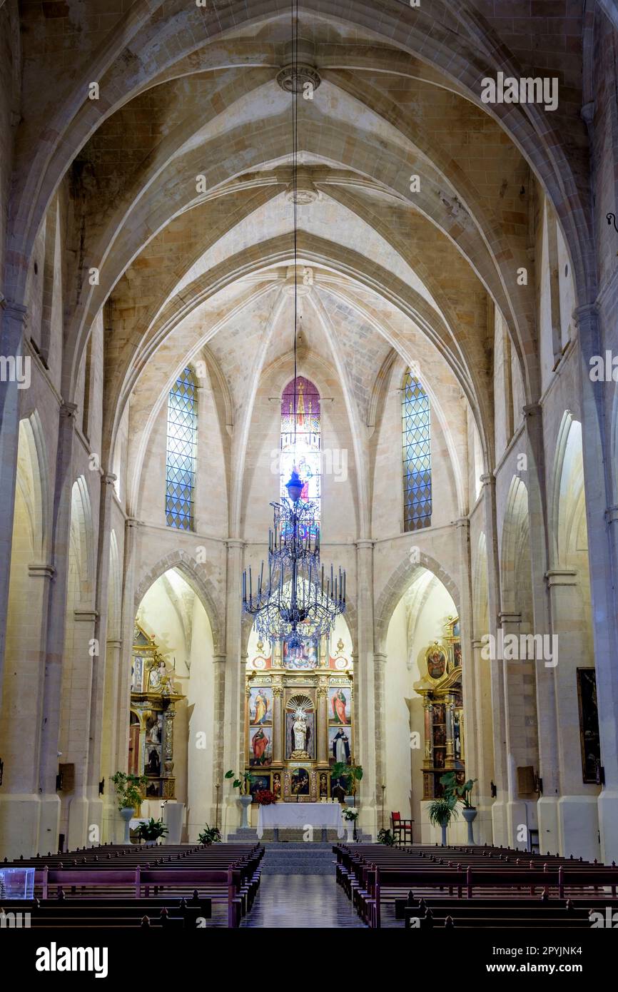iglesia de Santa Maria de Andratx, Fundada en 1248, Andratx, Mallorca, balearen, Spanien Stockfoto