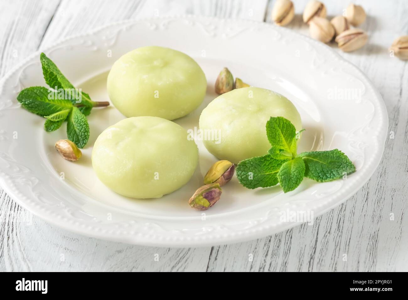 Mochi: Japanischer Reiskuchen Stockfoto