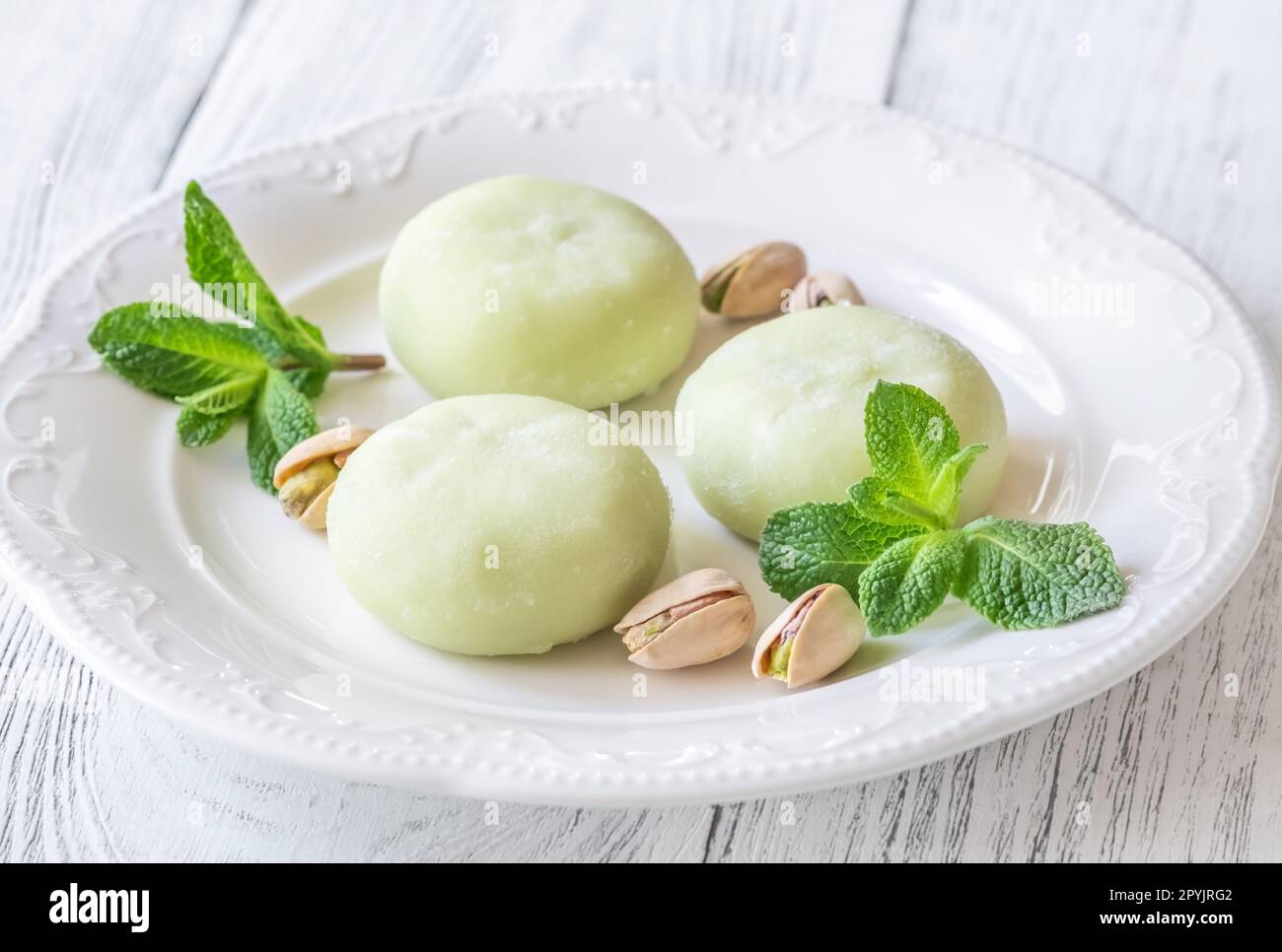 Mochi: Japanischer Reiskuchen Stockfoto