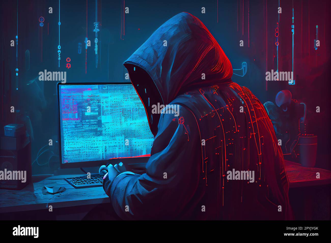 Cyberkriminelle, die personenbezogene Daten Phishing Stockfoto