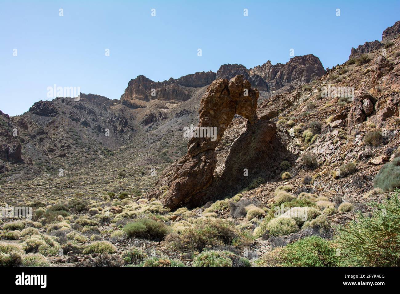 Der Felsen ' Zapato de la Reina ' im Nationalpark del Teide auf Teneriffa Stockfoto