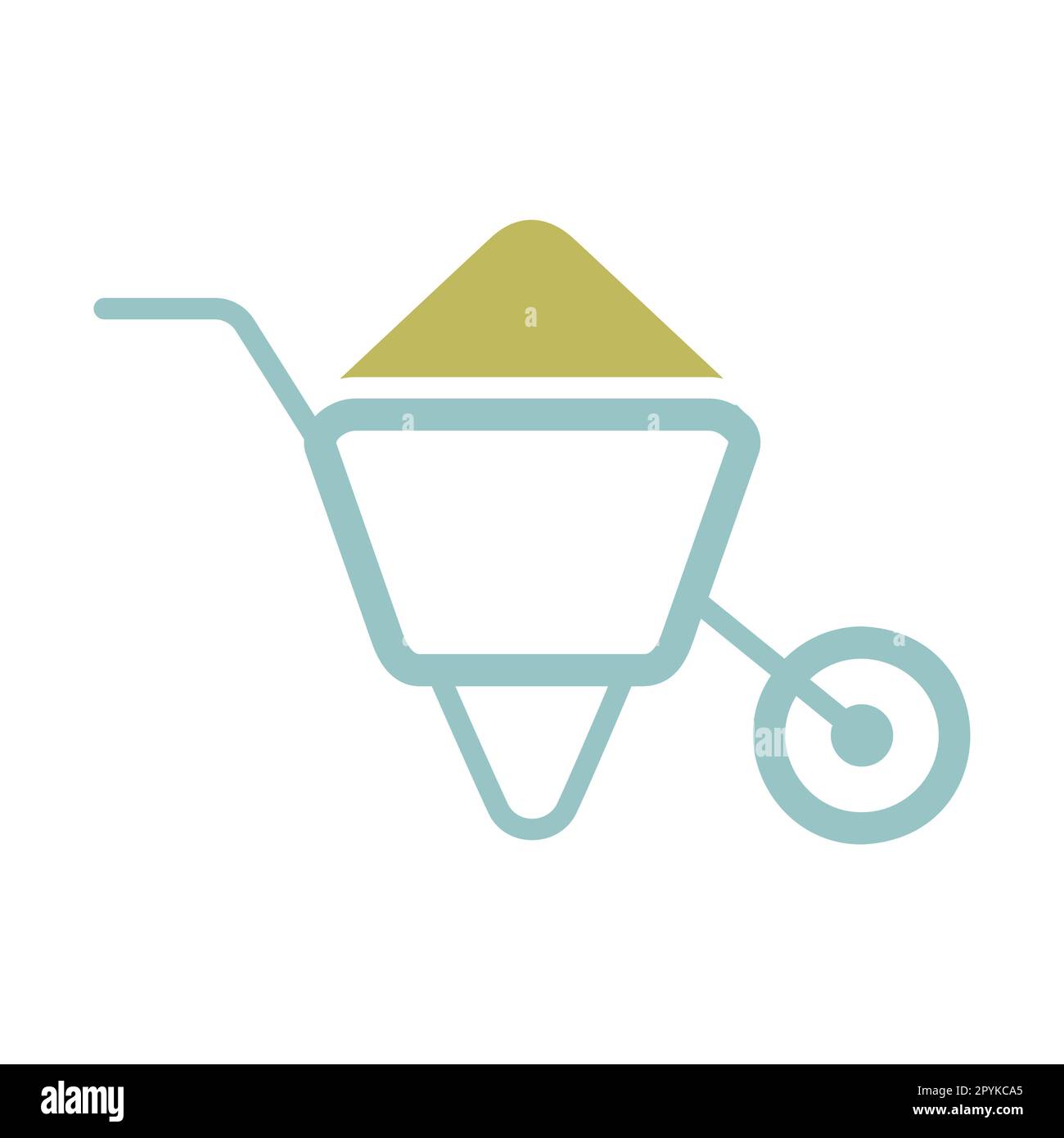 Garten Schubkarre isoliert Vektor-Symbol. Graph Symbol für Landwirtschaft, Garten und Pflanzen Website und Apps Design, Logo, App, UI Stockfoto