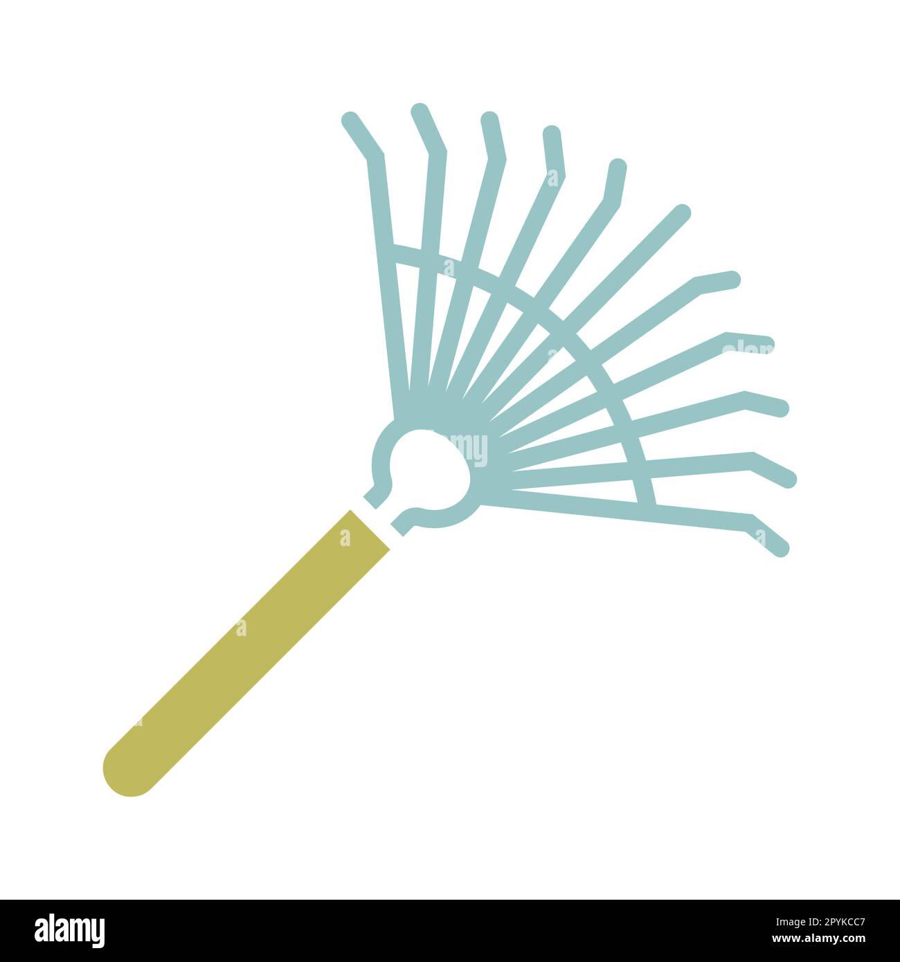 Gartenrechen zum lockern des Bodens und Sammeln von Blättern Vektor-Symbol. Graph Symbol für Landwirtschaft, Garten und Pflanzen Website und Apps Design, Logo Stockfoto