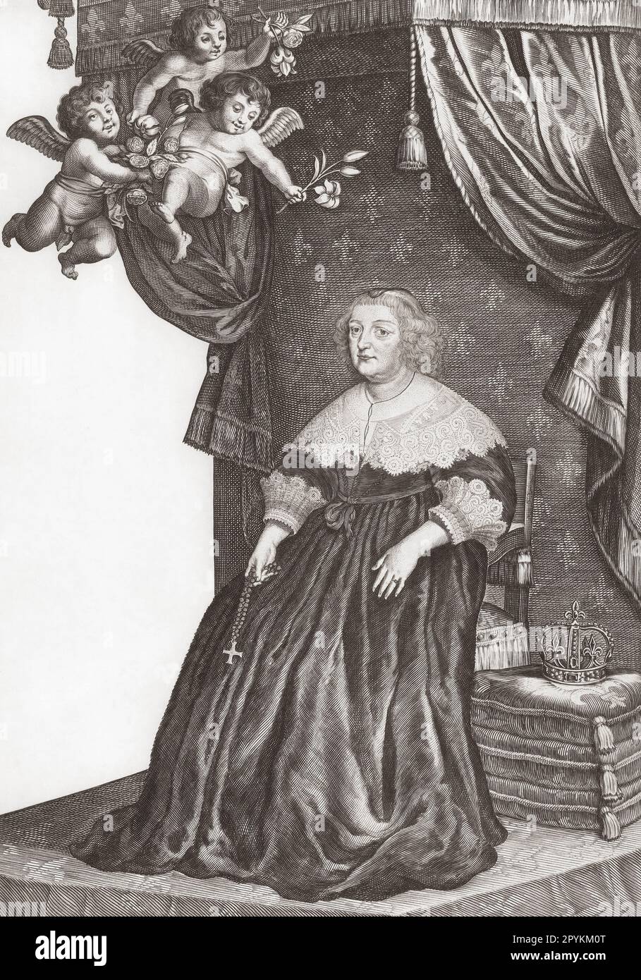 Marie de Medici, 1573-1642. Königin von Frankreich als zweite Ehefrau von König Heinrich IV Nach dem Gemälde von Gerard van Honthorst. Stockfoto