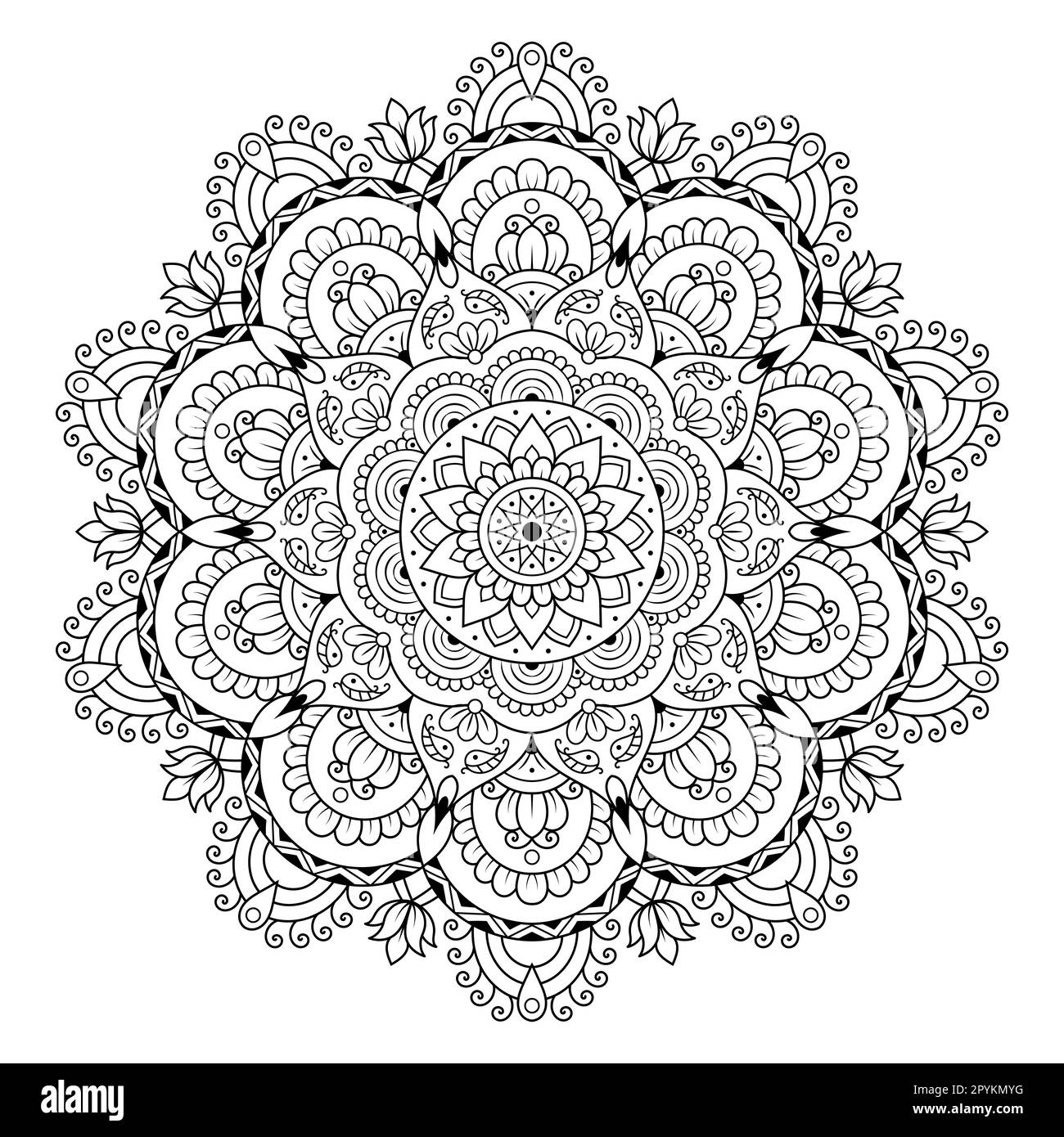 Dekoration Mandala Vector Design, Yoga, Tattoo, Oriental Stock Vektor