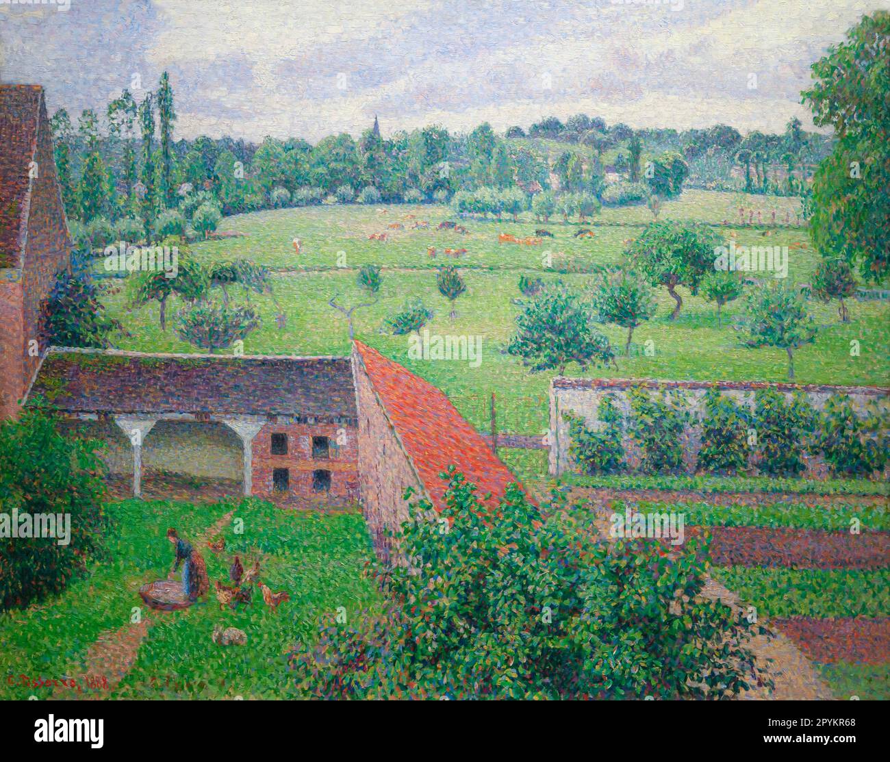 Blick aus meinem Fenster, Eragny-sur-Epte, Camille Pissarro, 1888, Stockfoto