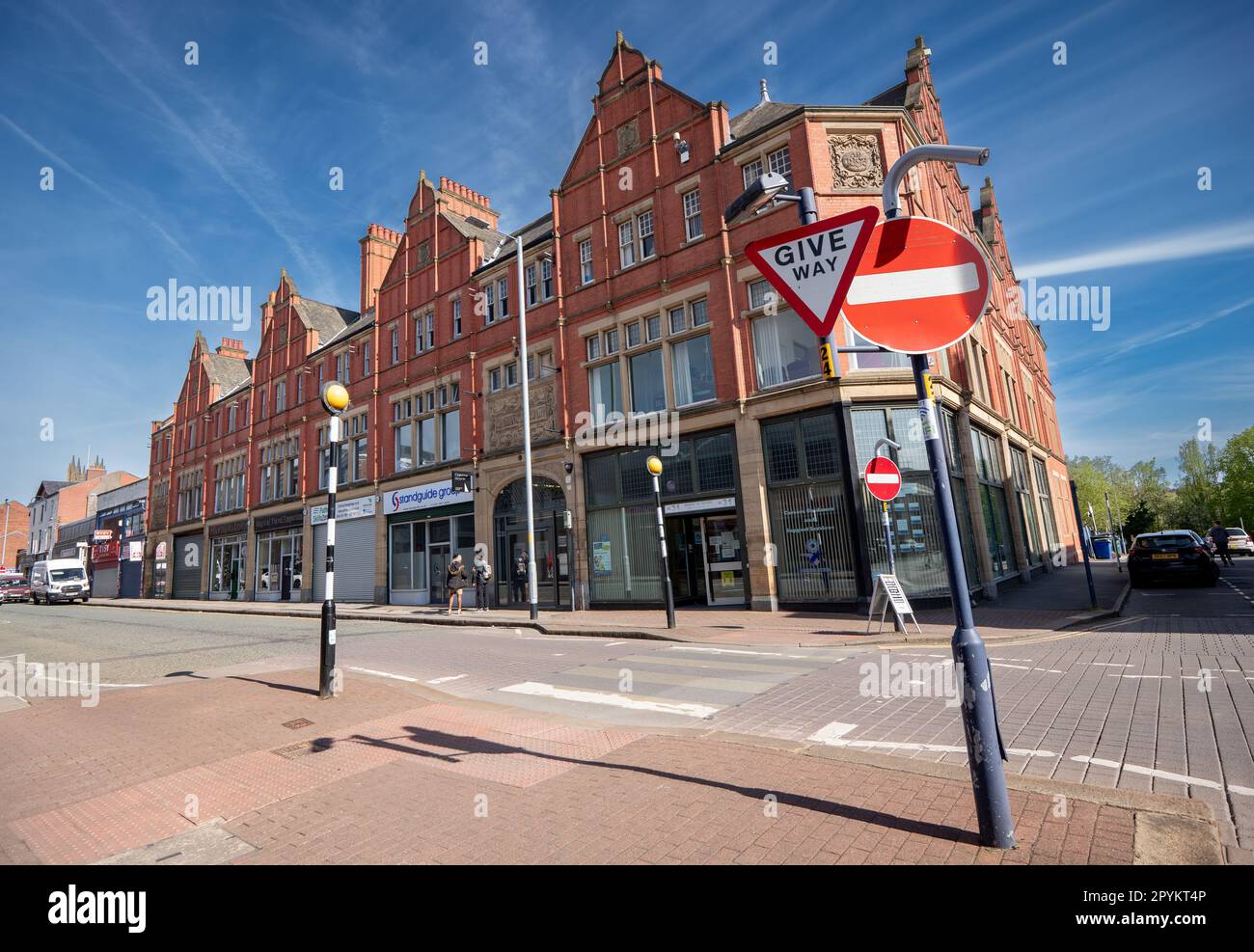Ashton-unter-Lyne-Zentrum. Marktstadt in der Nähe von Manchester City im Stadtbezirk Tameside. Es ist die größte Siedlung in Tameside. Stockfoto