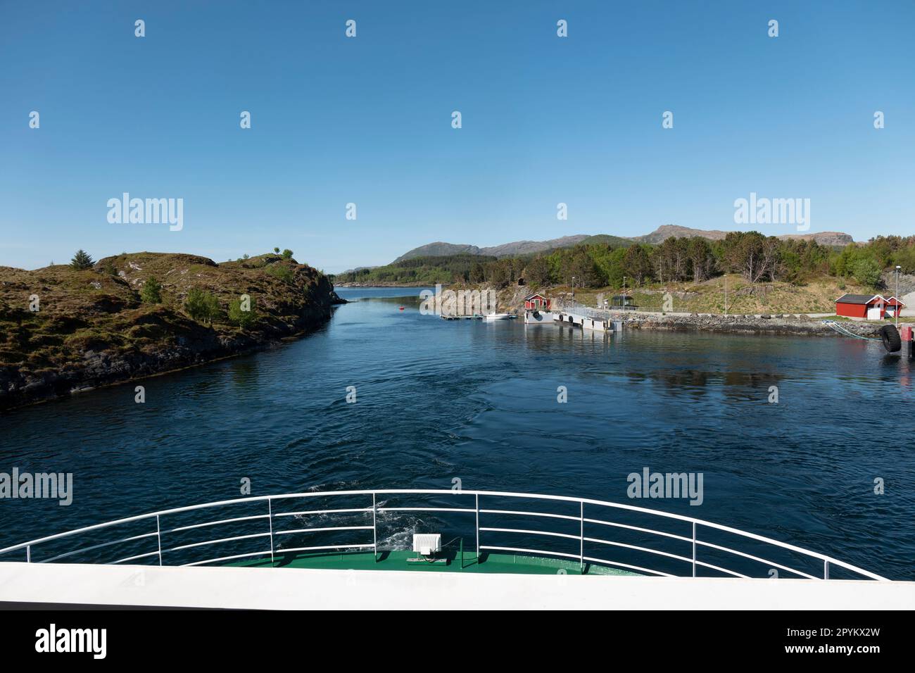 Fähre von Leka Island, Norwegen. Stockfoto