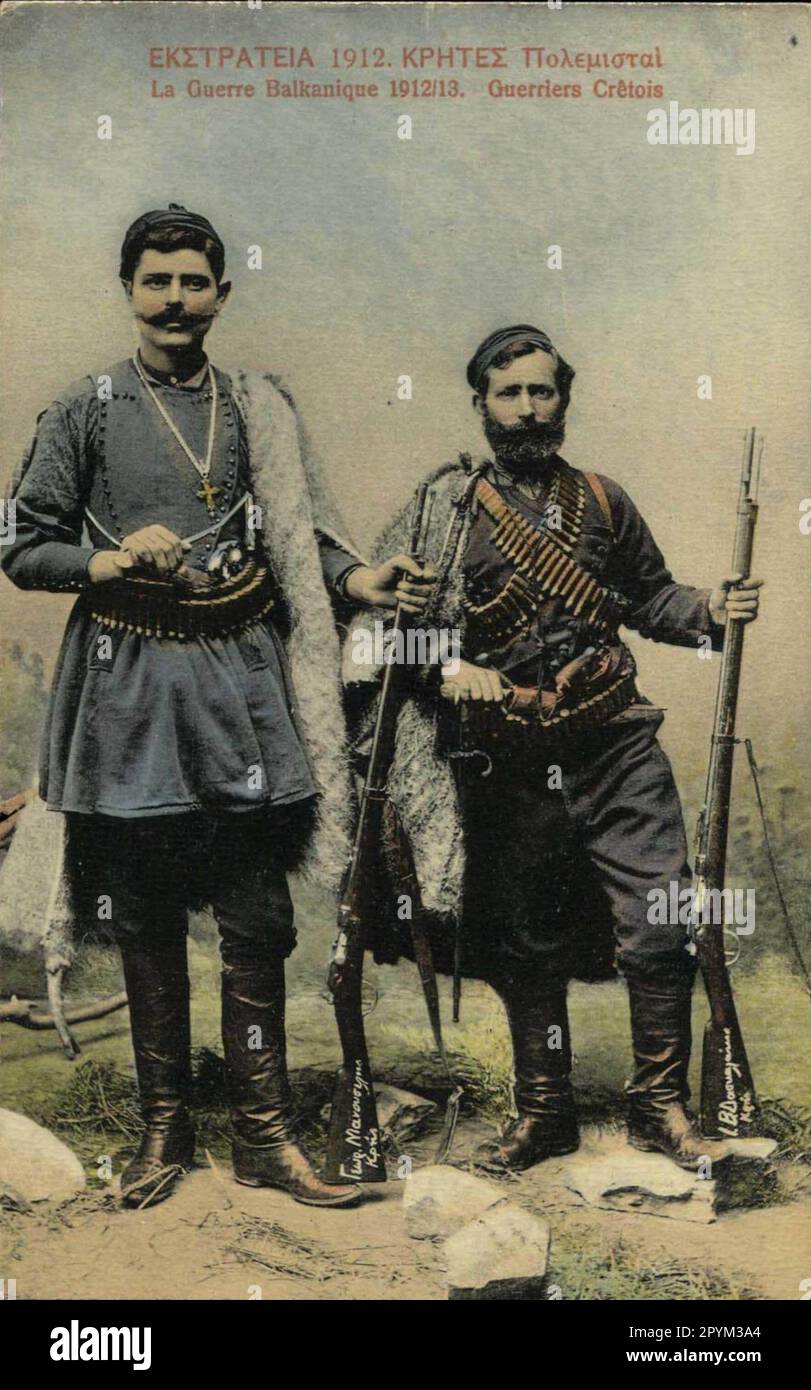 Kretische Freiwillige im ersten Balkankrieg 1912-1913 Stockfoto