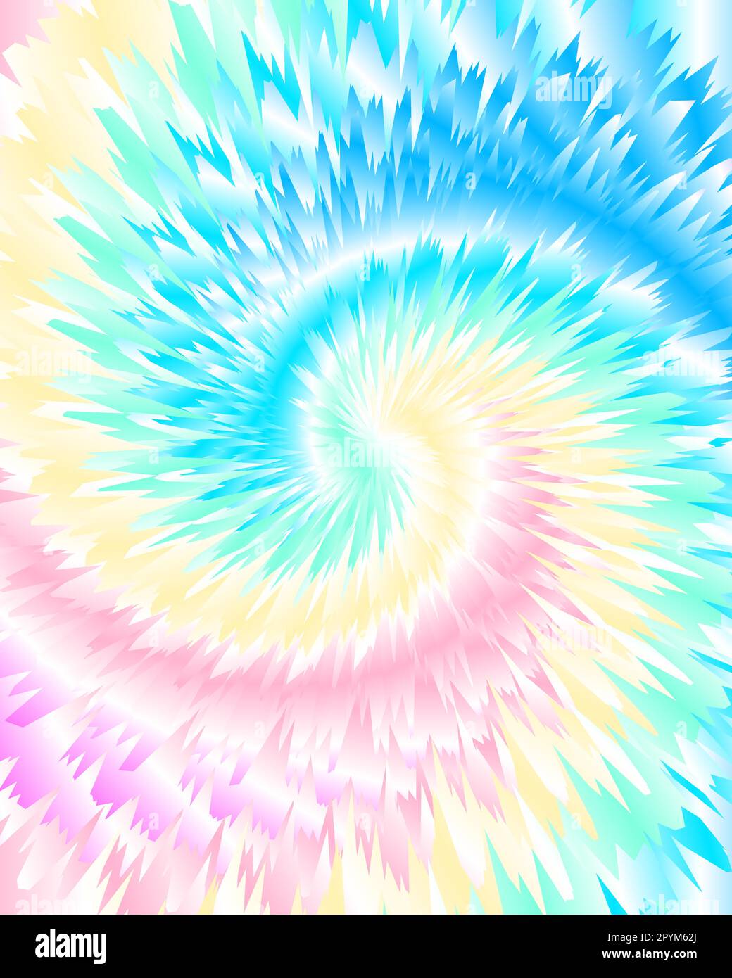 Abstrakte festliche bunte Hintergrund, Pastell Regenbogen Krawatte Farbmuster, Vektor-Illustration. Crazy Boho Spiral Wirbel Farbe. Stock Vektor