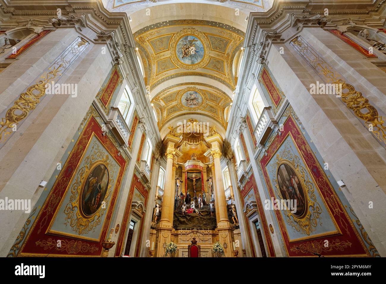 Santuario do Bom Jesus do Monte, Good Jesus of the Mount Sanctuary, Church Ceiling, Tenoes, Braga, Minho, Portugal Stockfoto