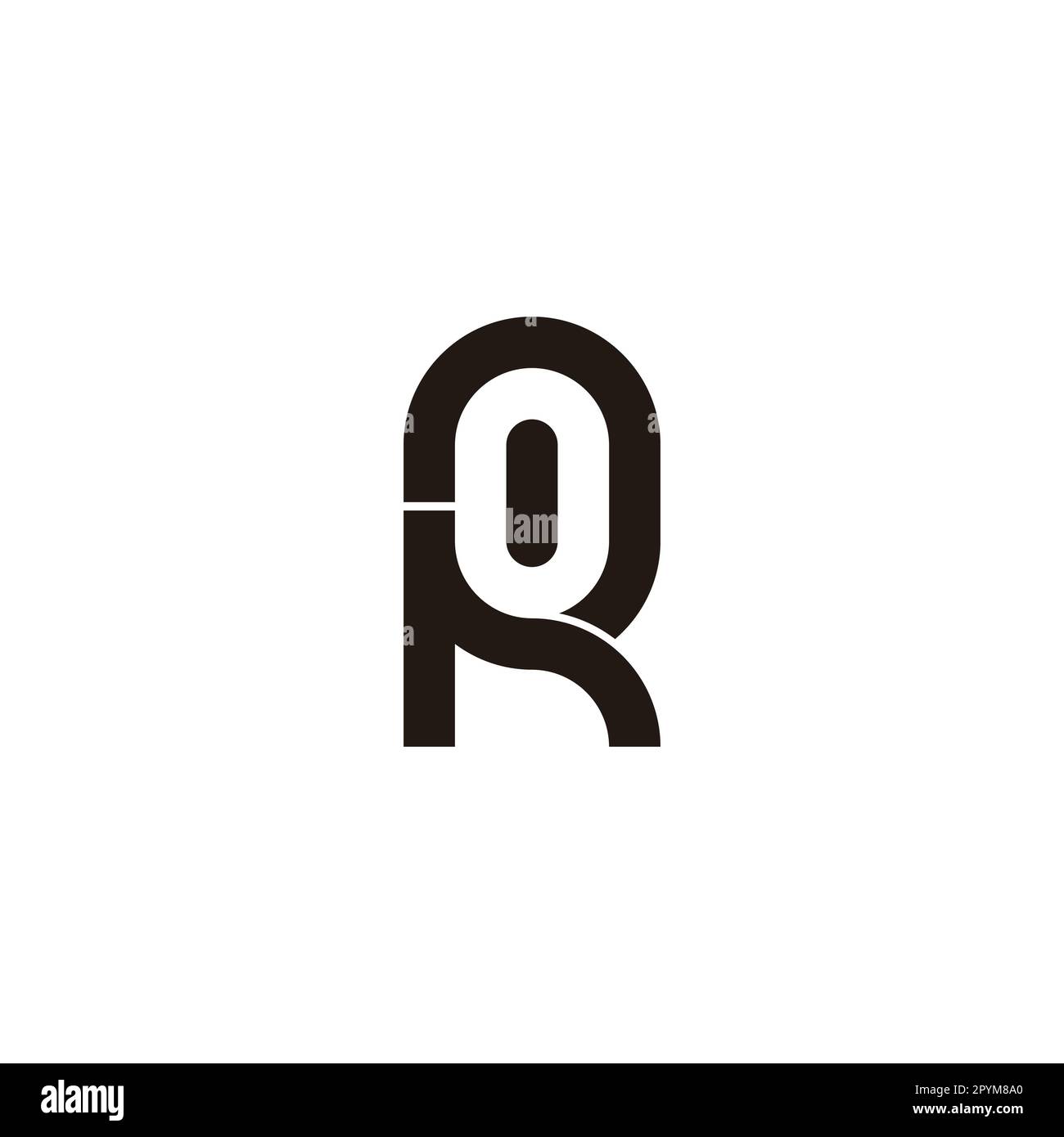 Buchstabe h und R Kapsel geometrisches Symbol einfacher Logo-Vektor Stock Vektor