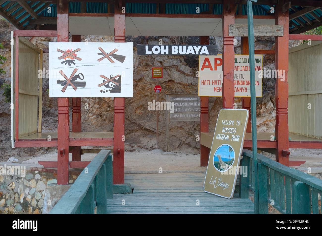 Zugangsbereich, Komodo Nationalpark, Rinca Island, Loh Buaya, Indonesien Stockfoto