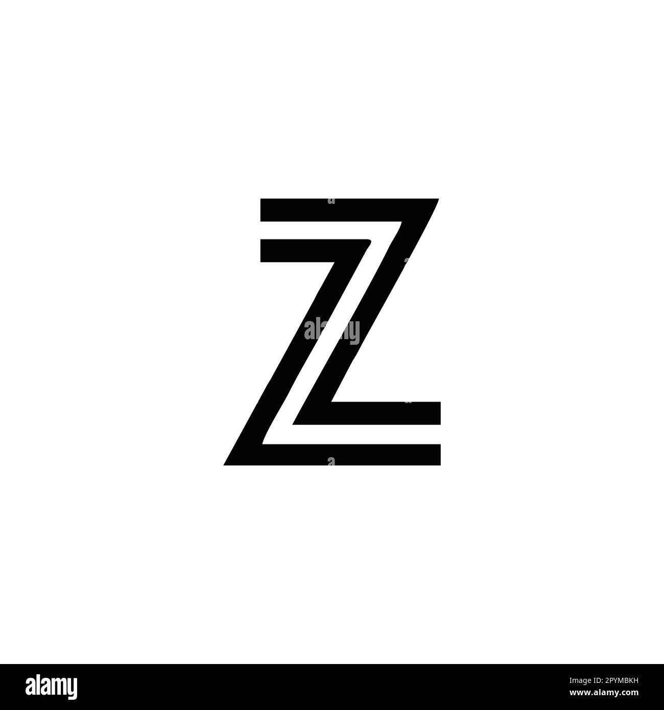 Buchstabe Z Linien geometrisches Symbol einfacher Logo-Vektor Stock Vektor