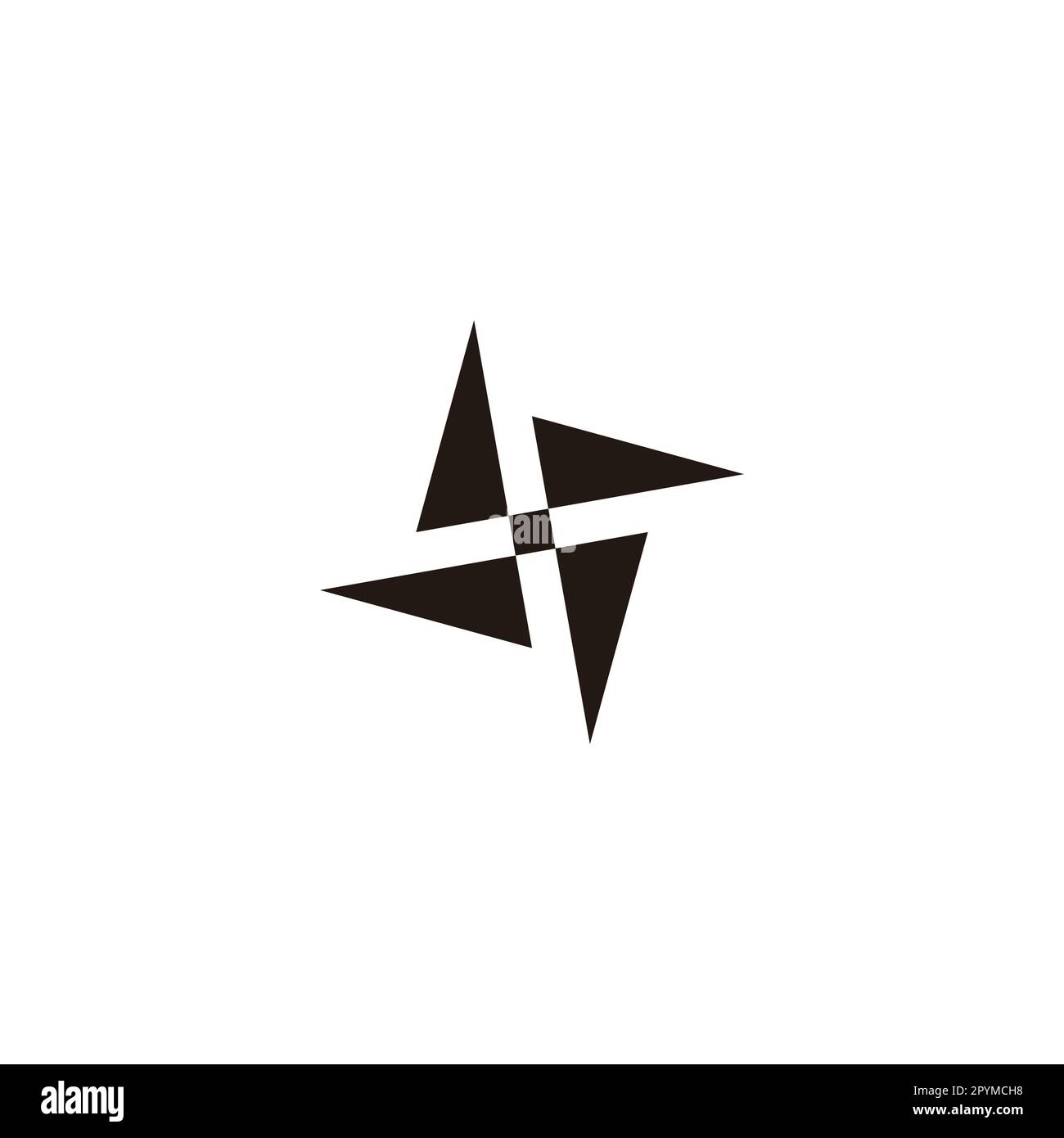 Windmühlen-geometrisches Symbol einfacher Logo-Vektor Stock Vektor