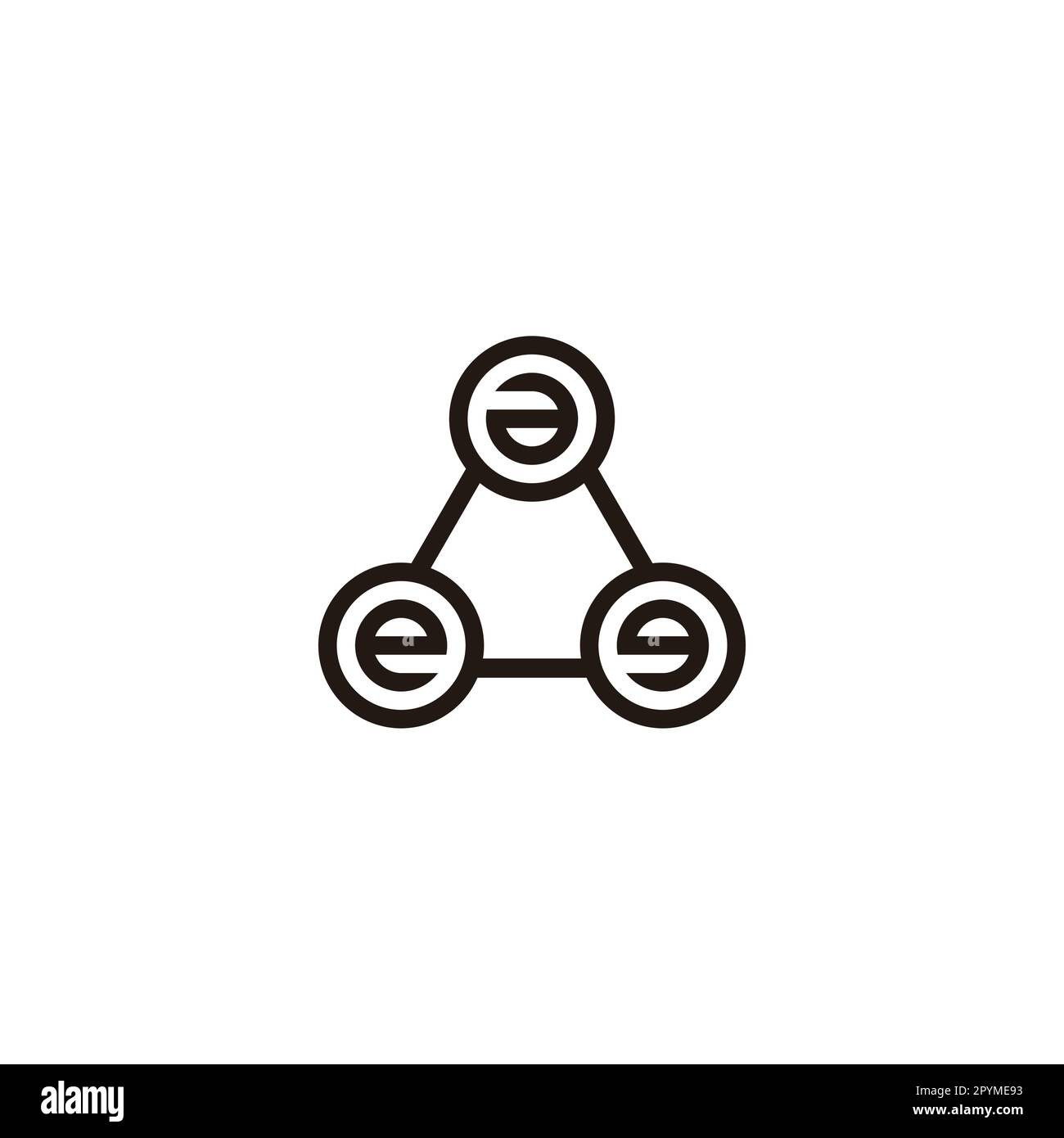 Buchstaben a, e und g drei Kreise Geometrisches Symbol einfacher Logovektor Stock Vektor