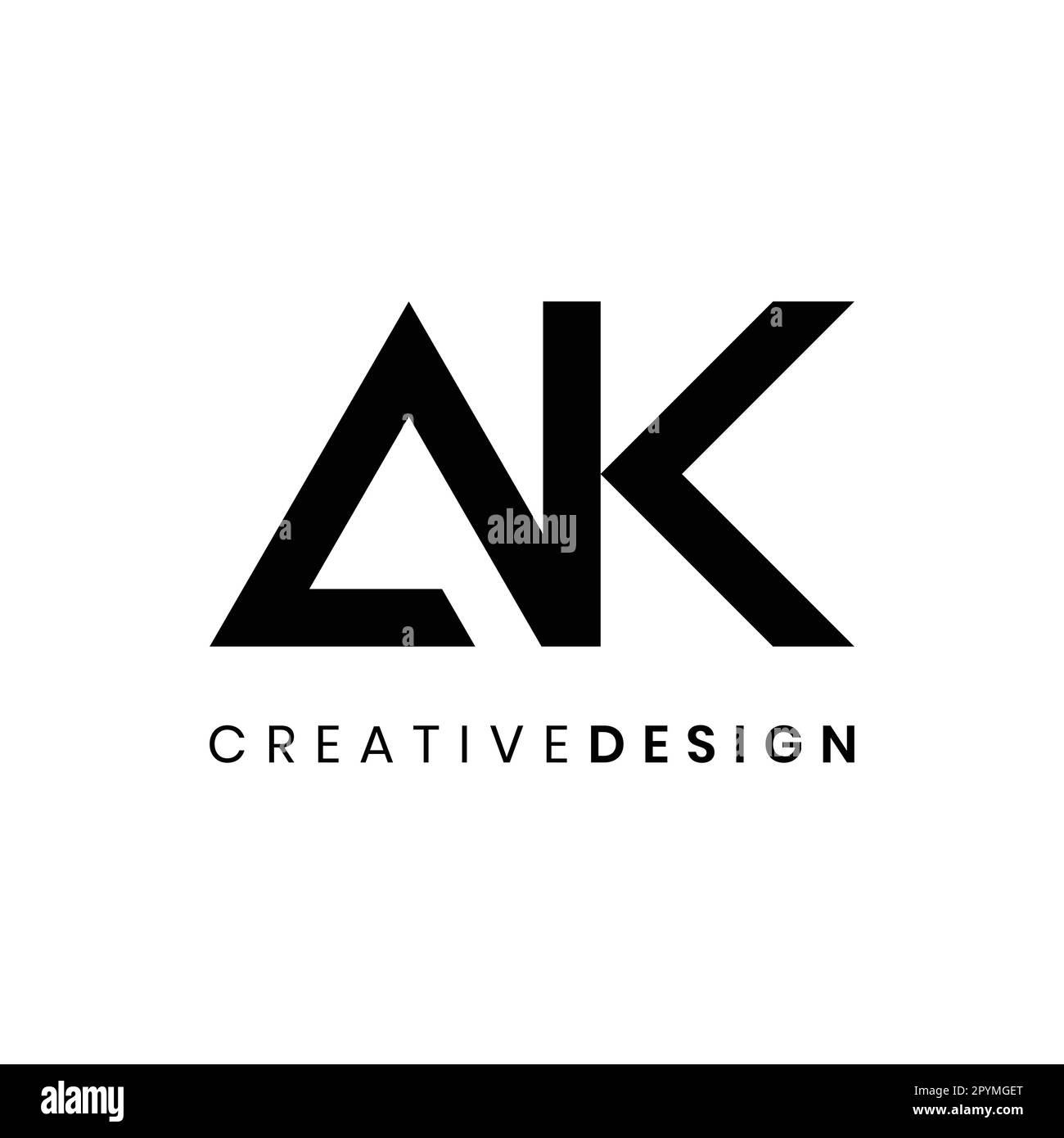 Moderne Vektordarstellung des Monogrammbuchstabens AK-Logo Stock Vektor