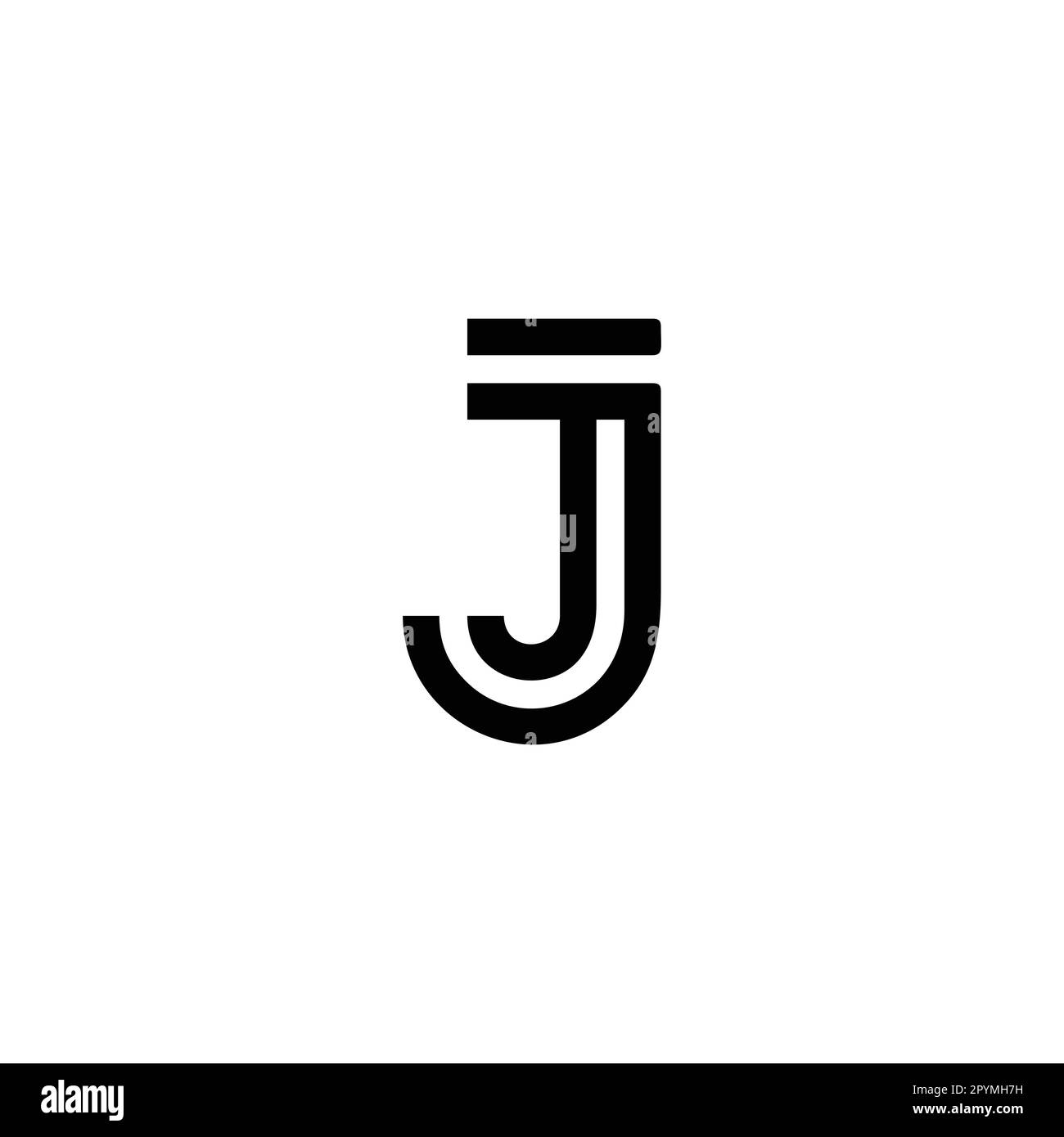 Buchstabe J Linien geometrisches Symbol einfacher Logo-Vektor Stock Vektor