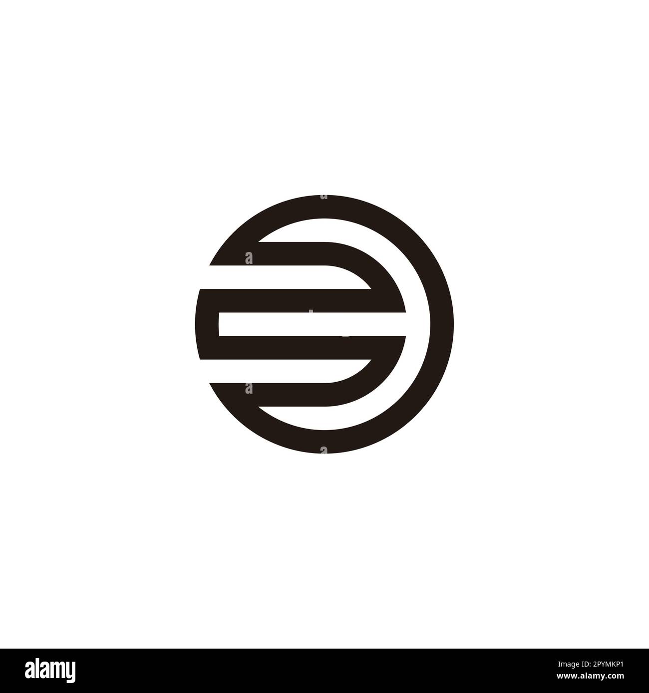 Nummer 3 lineares, geometrisches Symbol einfacher Logo-Vektor Stock Vektor