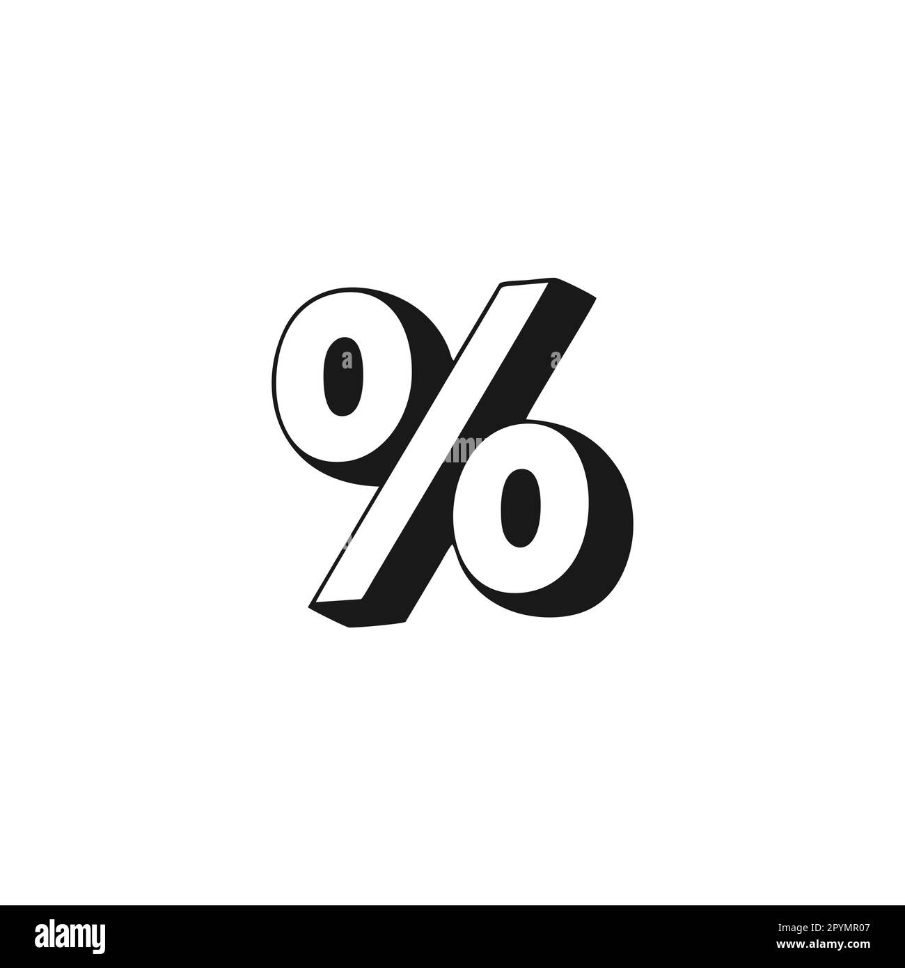 Prozent, 3D geometrisches Symbol einfacher Logo-Vektor Stock Vektor