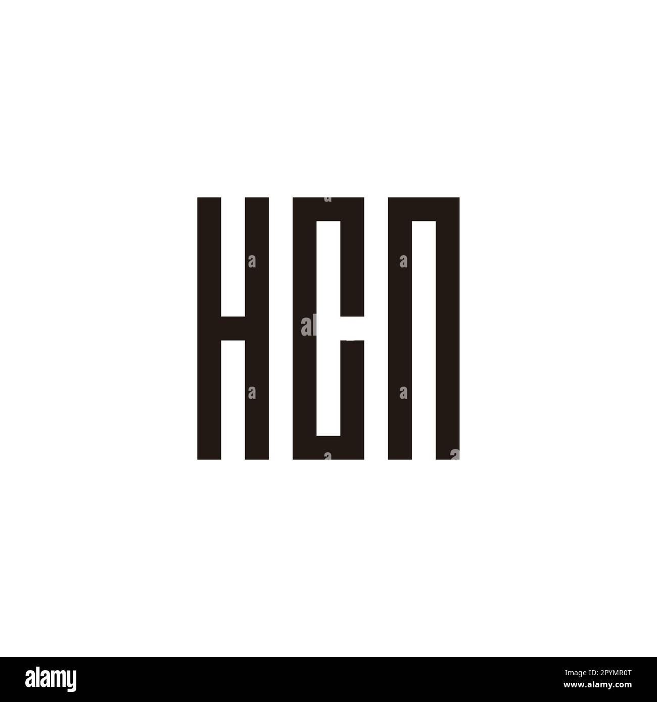 Quadrat mit den Buchstaben H, C und n, Rechtecke, geometrisches Symbol, einfacher Logo-Vektor Stock Vektor