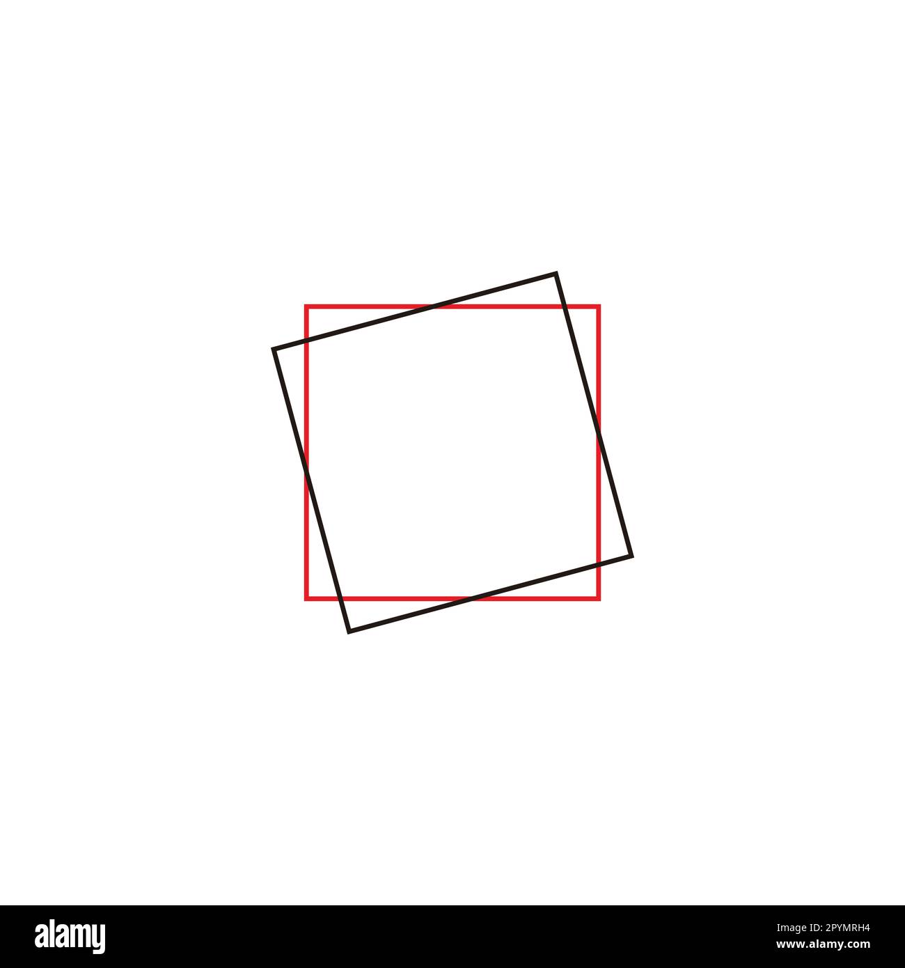 Quadratische Linien, Rahmen geometrisches Symbol einfacher Logo-Vektor Stock Vektor