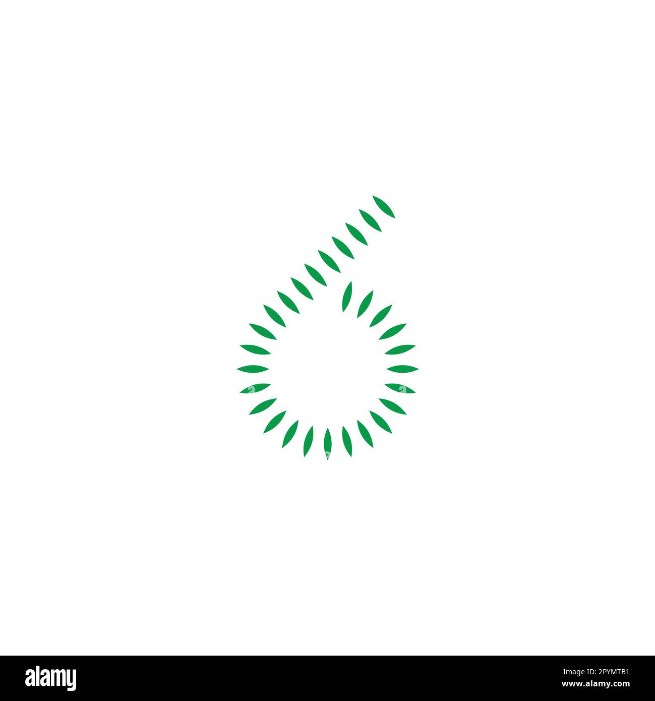 Nummer 6 hinterlässt einen einfachen Logo-Vektor für das geometrische Symbol Stock Vektor