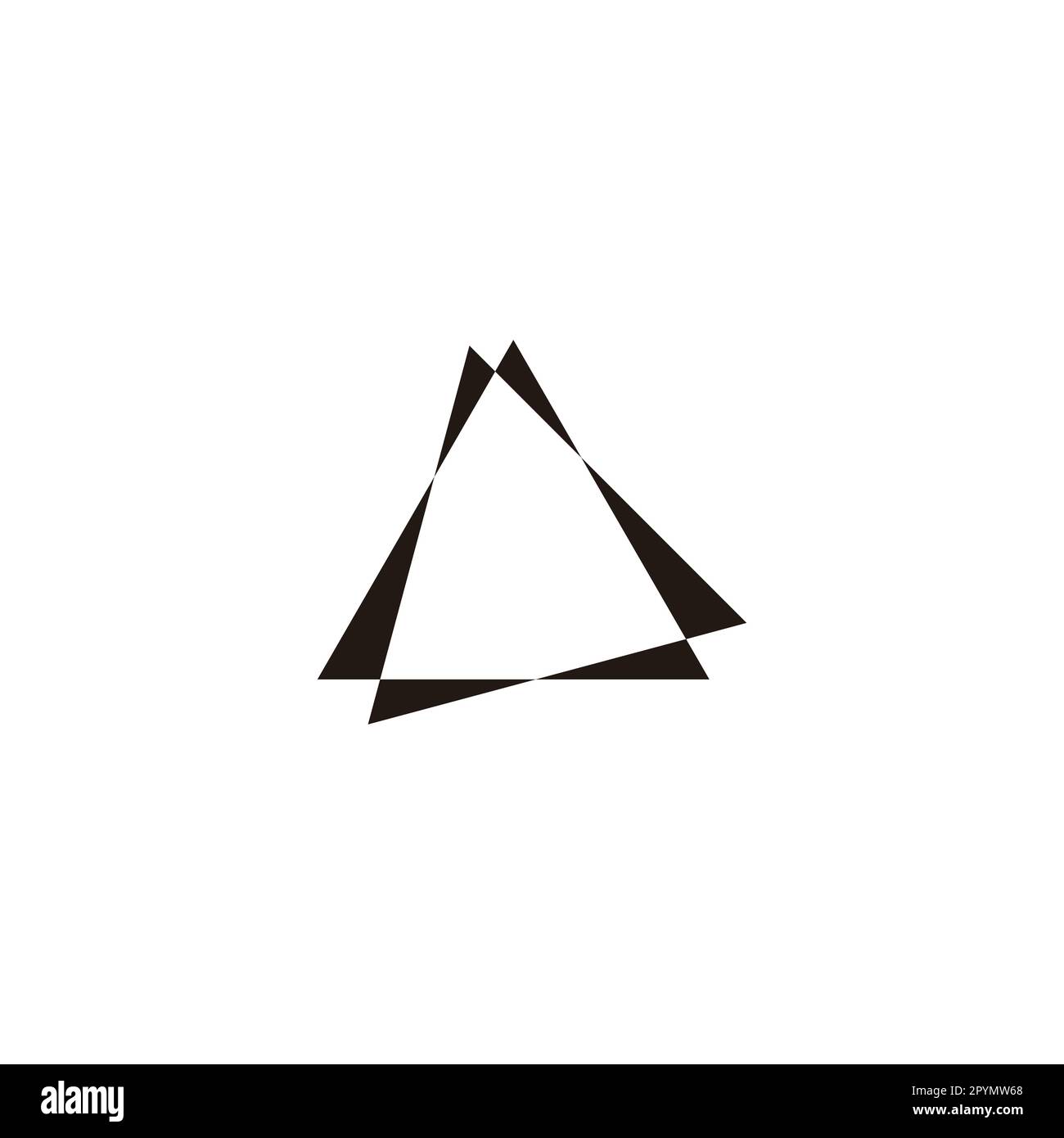 Zwei Dreiecke, Linien, geometrisches Symbol einfacher Logovektor Stock Vektor