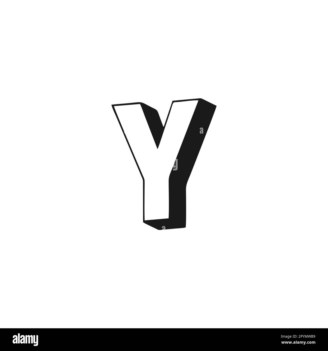 Buchstabe Y 3D geometrisches Symbol einfacher Logo-Vektor Stock Vektor
