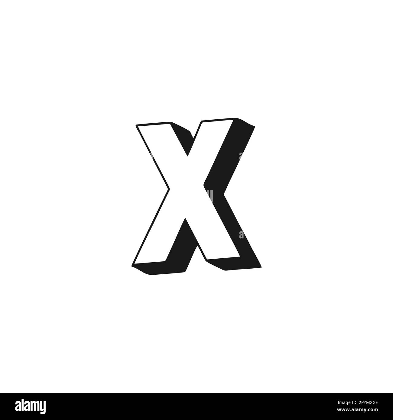 Buchstabe X 3D geometrisches Symbol einfacher Logo-Vektor Stock Vektor