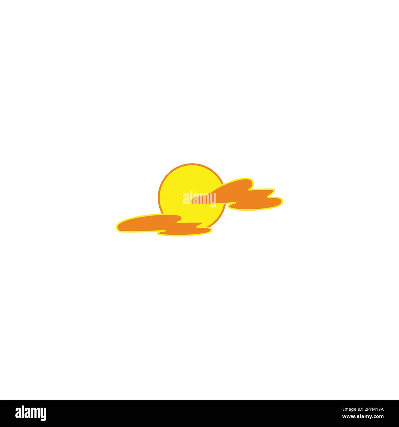 Sonne und Wolken, Sonnenuntergang, geometrisches einfaches Symbol Logo-Vektor Stock Vektor