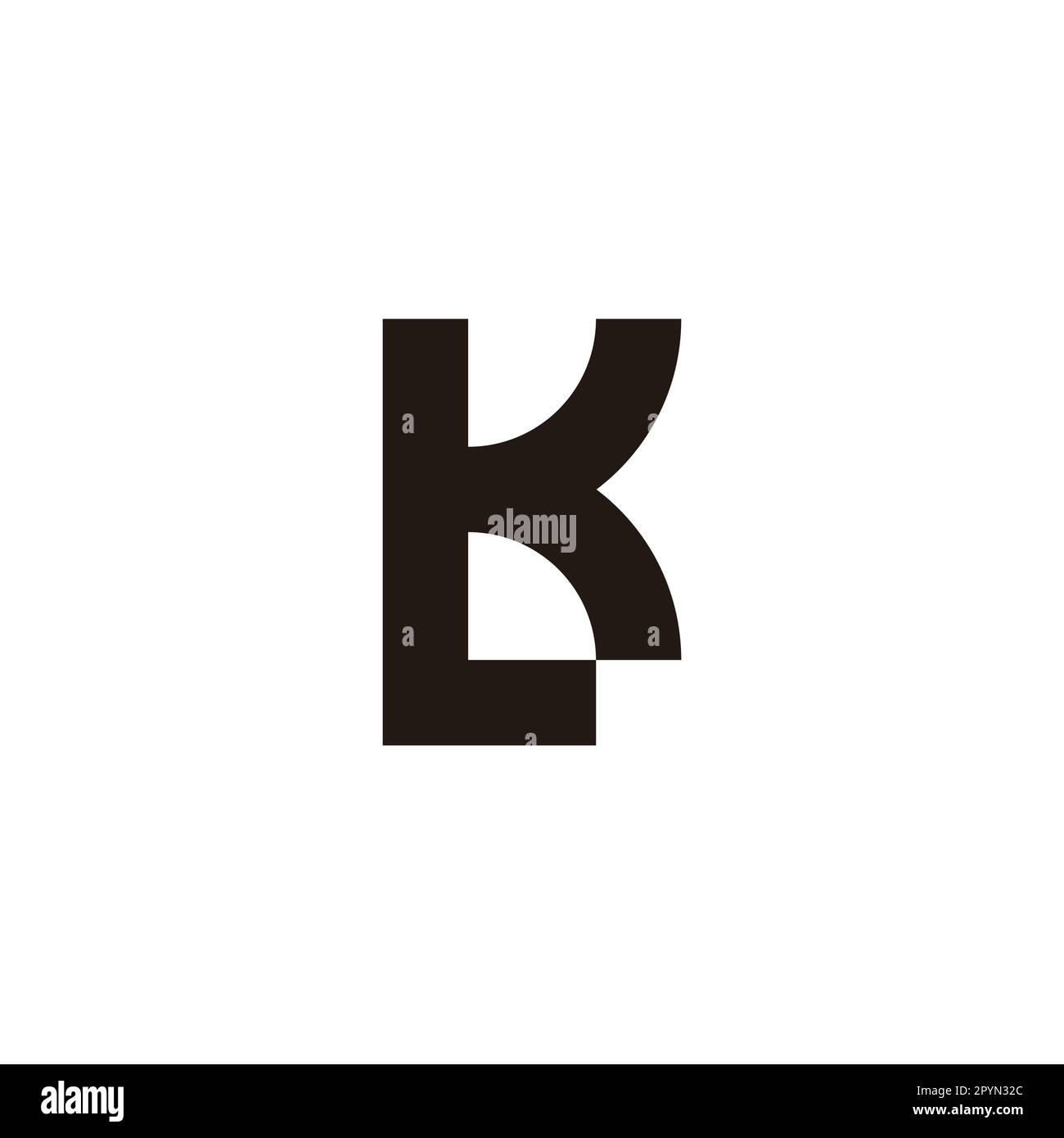 Buchstabe L oder K Geometrisches Symbol einfacher Logovektor Stock Vektor