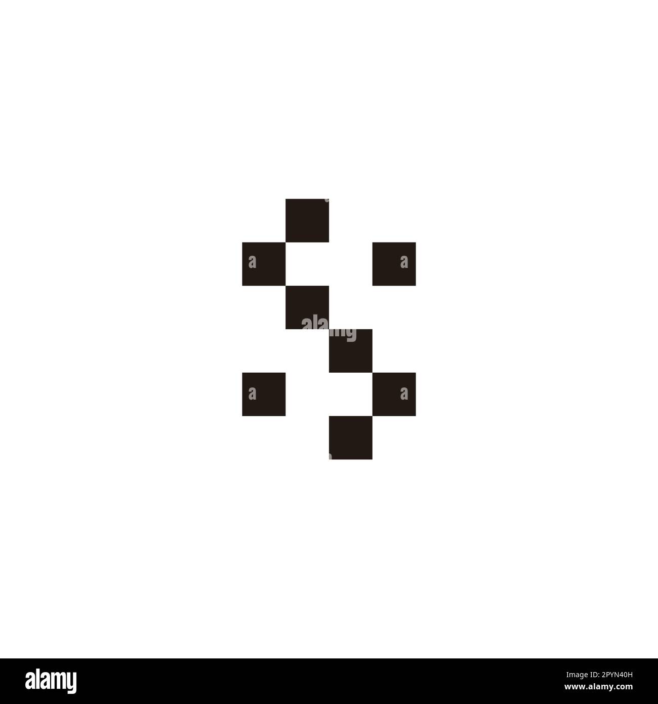 Buchstaben S Quadrate, Pixel Form- und einfaches Symbol Logo Vektor Stock Vektor