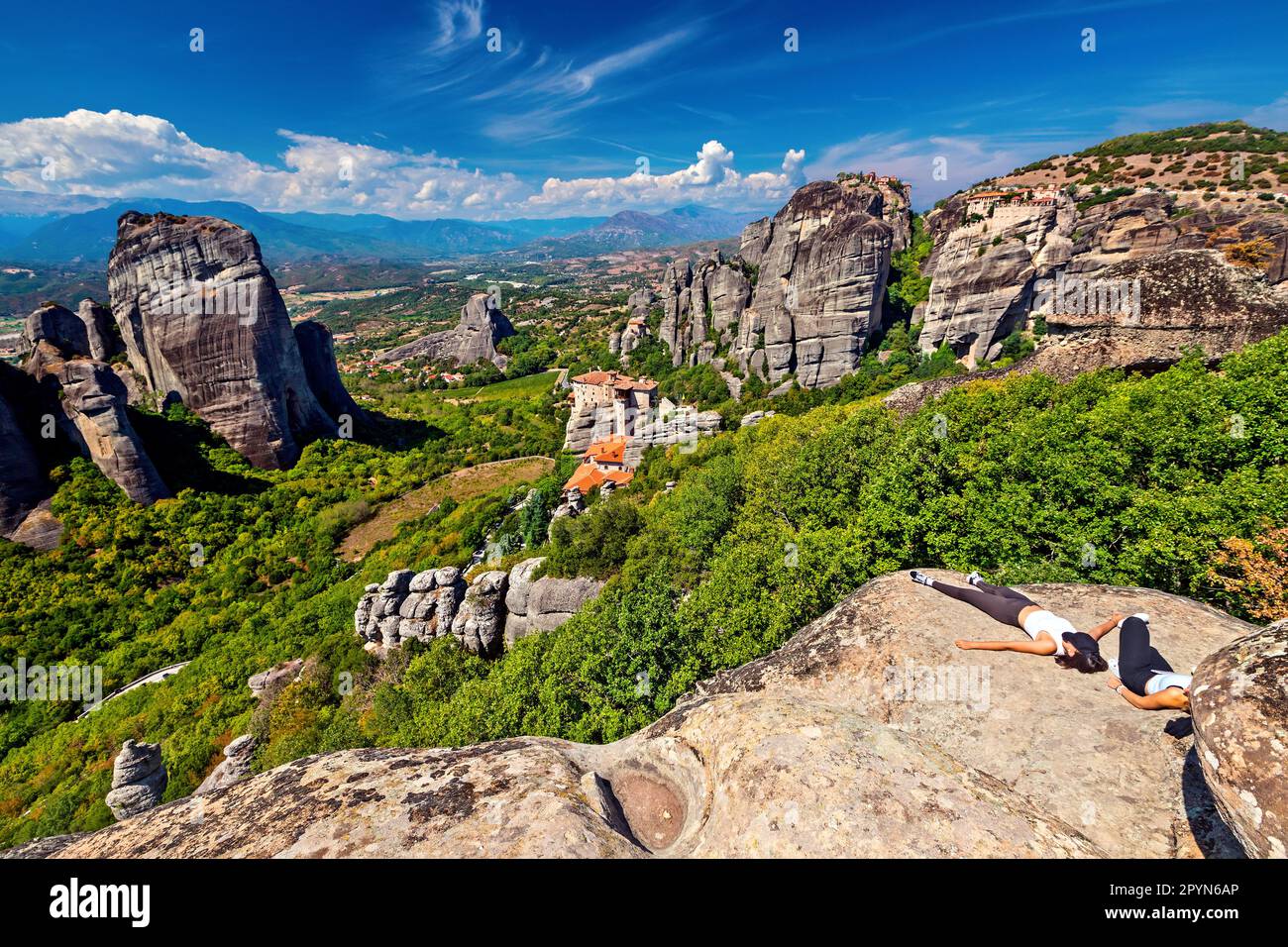 Zeit zum Entspannen in Meteora, Trikala, Thessalien, Griechenland, Stockfoto