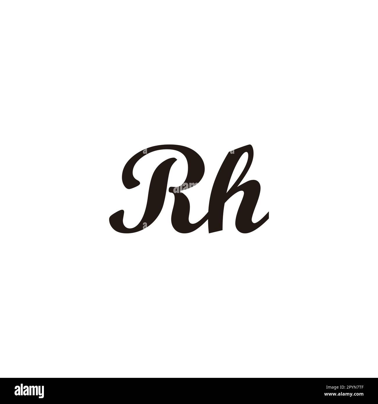 Der Buchstabe Rh verbindet das geometrische Symbol mit dem einfachen Logo-Vektor Stock Vektor