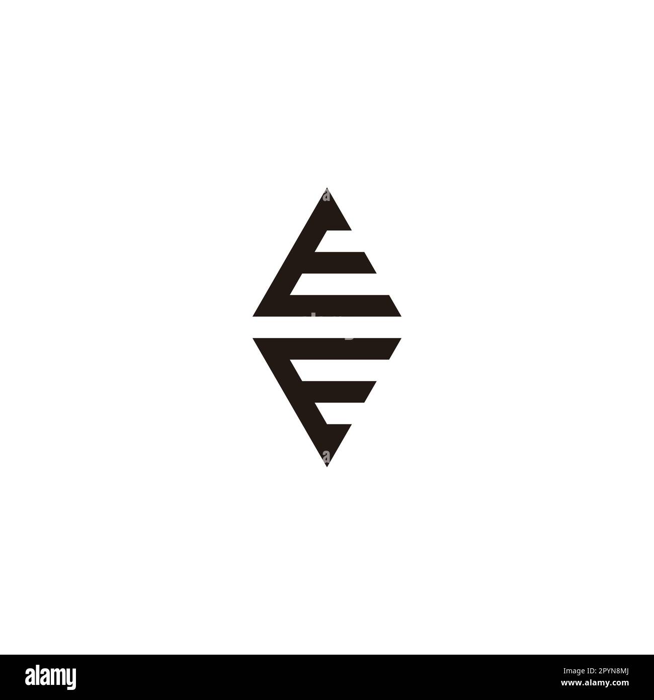 Der Buchstabe EE, der geometrische Vektor des einfachen Symbols für Edelsteine Stock Vektor