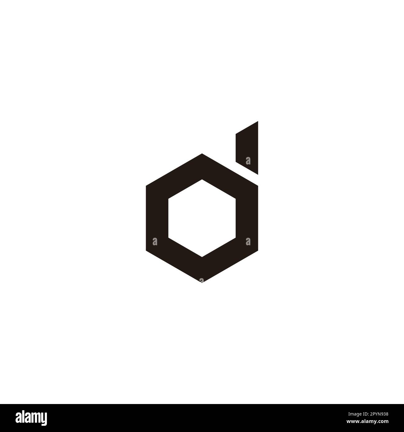 Buchstaben und sechseckiges geometrisches Symbol einfacher Logo-Vektor Stock Vektor