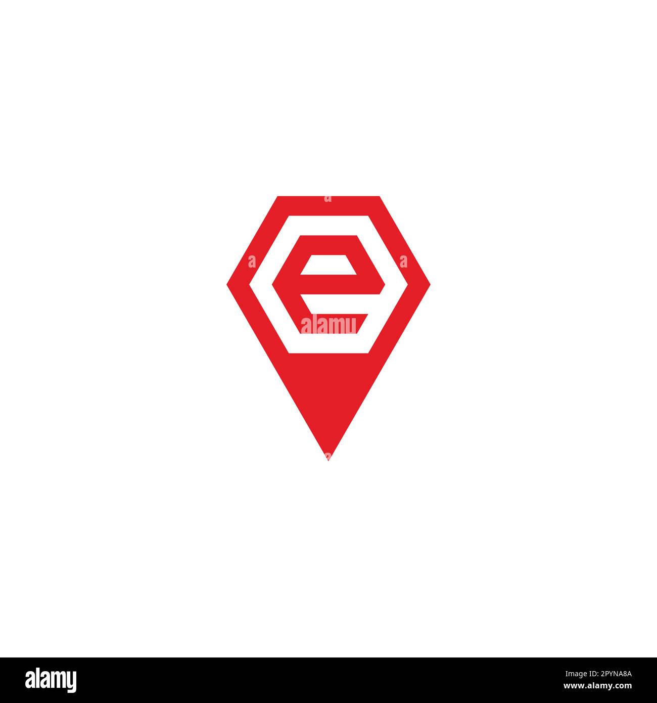 Buchstabe e in Bleistift, Polygon geometrisches Symbol einfacher Logo-Vektor Stock Vektor
