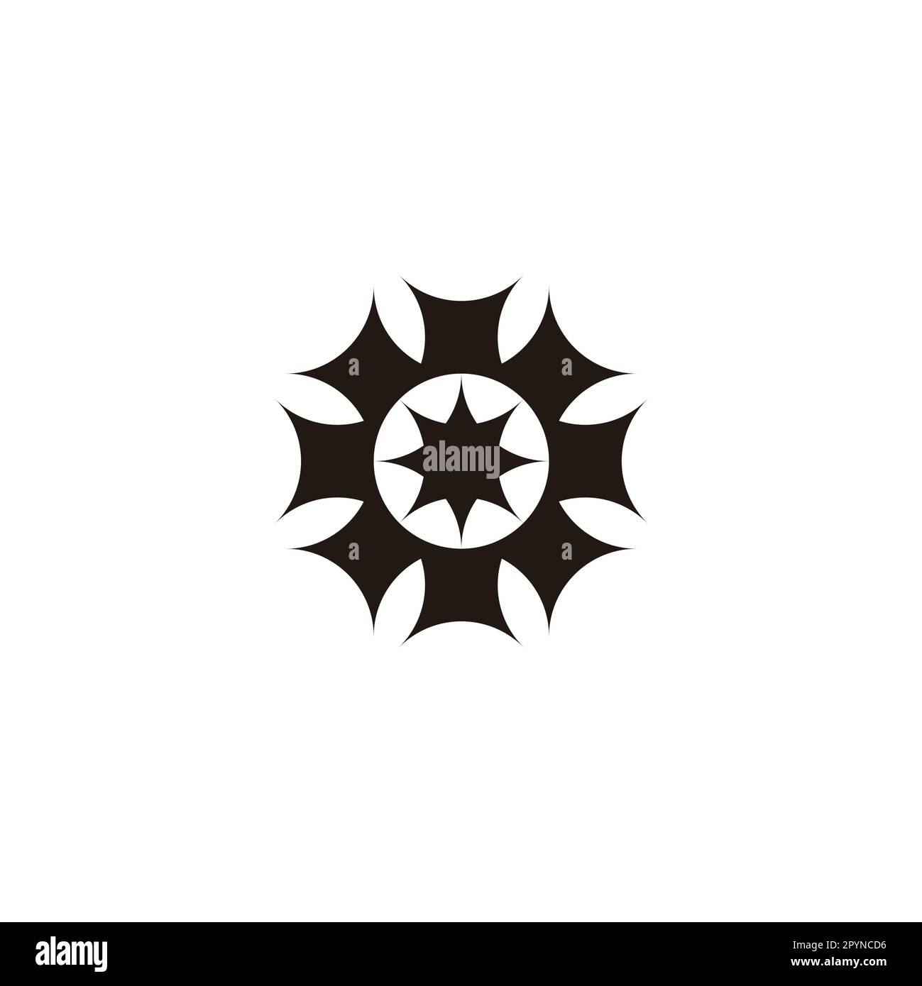 Sonne, einzigartiges geometrisches Symbol einfacher Logo-Vektor Stock Vektor