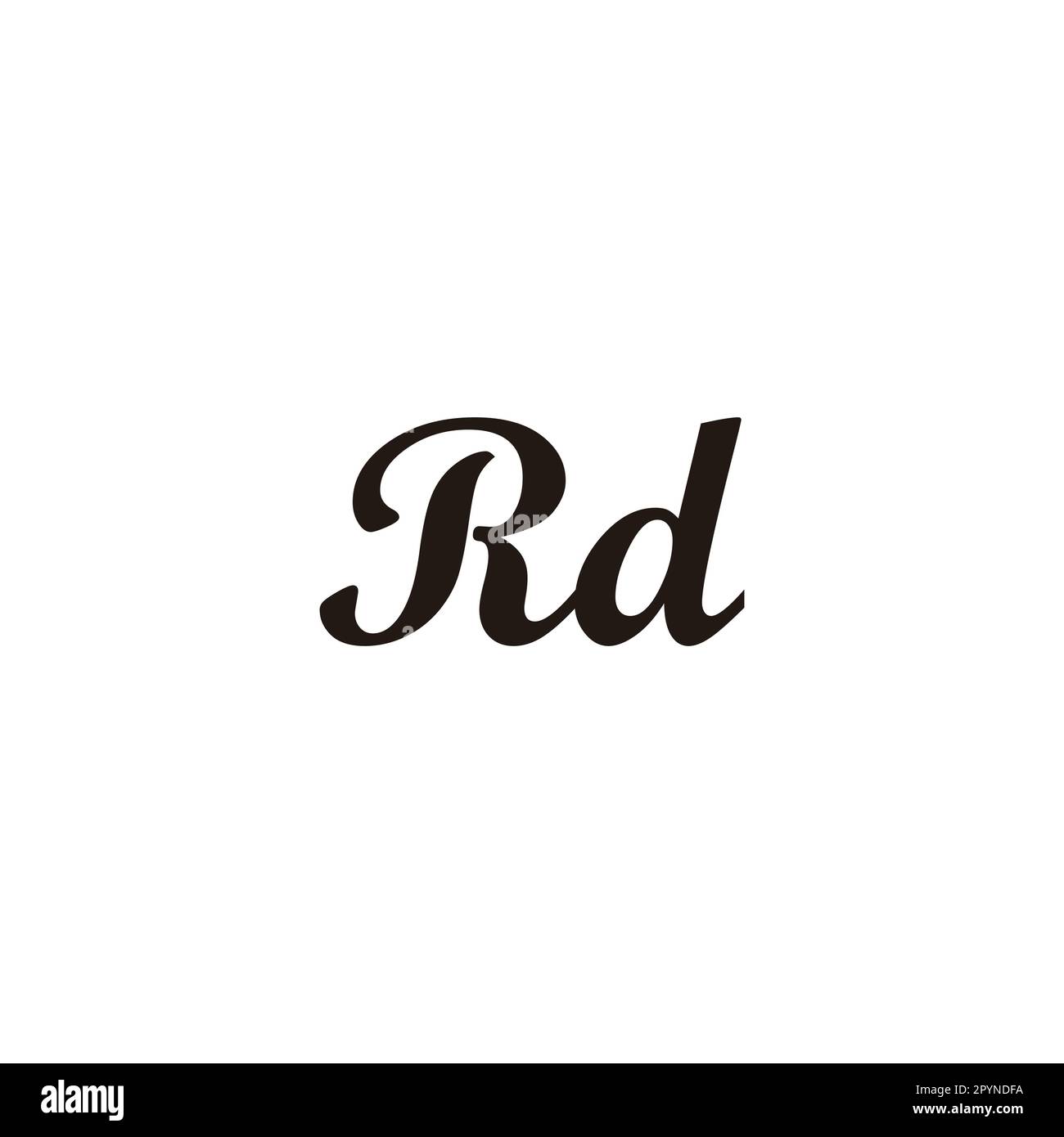 Der Buchstabe Rd verbindet das geometrische Symbol mit dem einfachen Logo-Vektor Stock Vektor