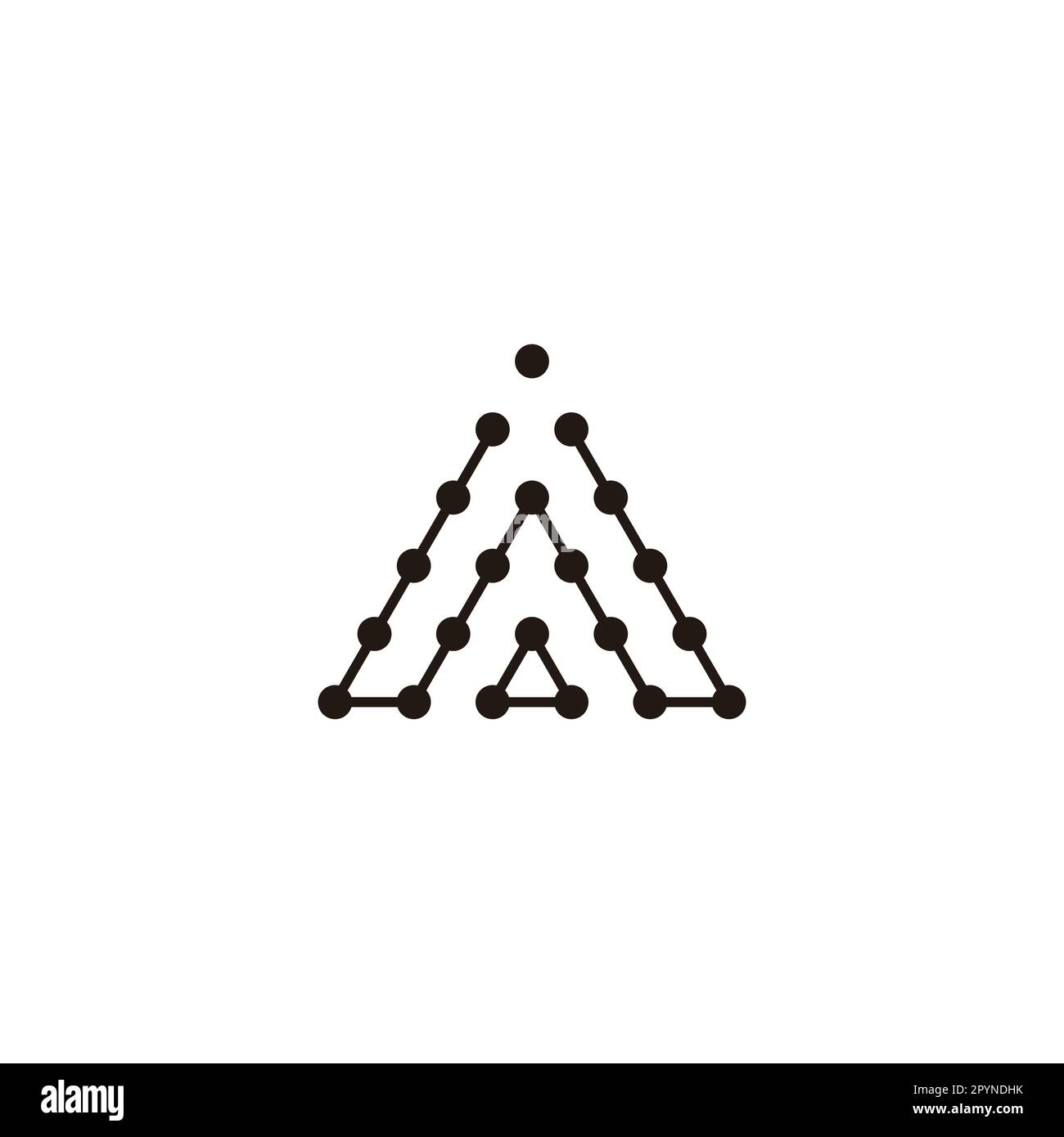 Buchstaben o und w Dreieck, Moleküle geometrisches Symbol einfacher Logo-Vektor Stock Vektor