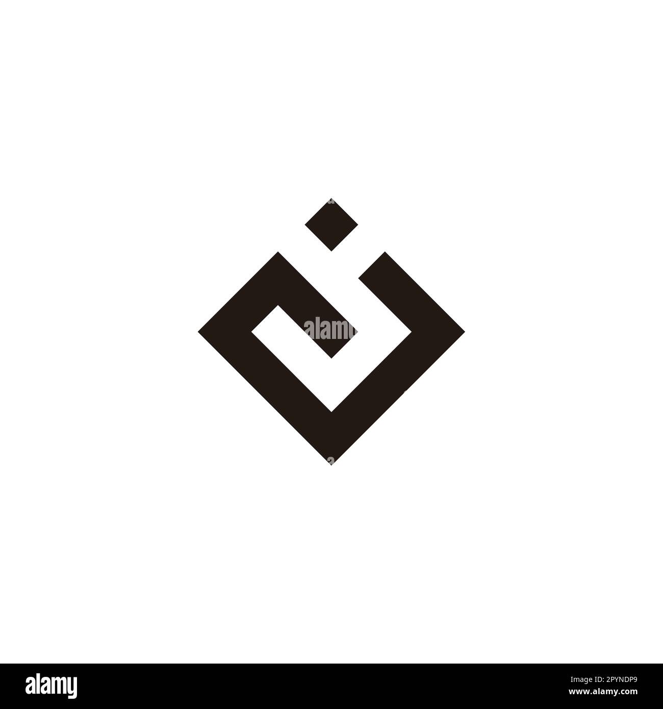 Quadratischer Buchstabe j, elegantes geometrisches Symbol einfacher Logovektor Stock Vektor
