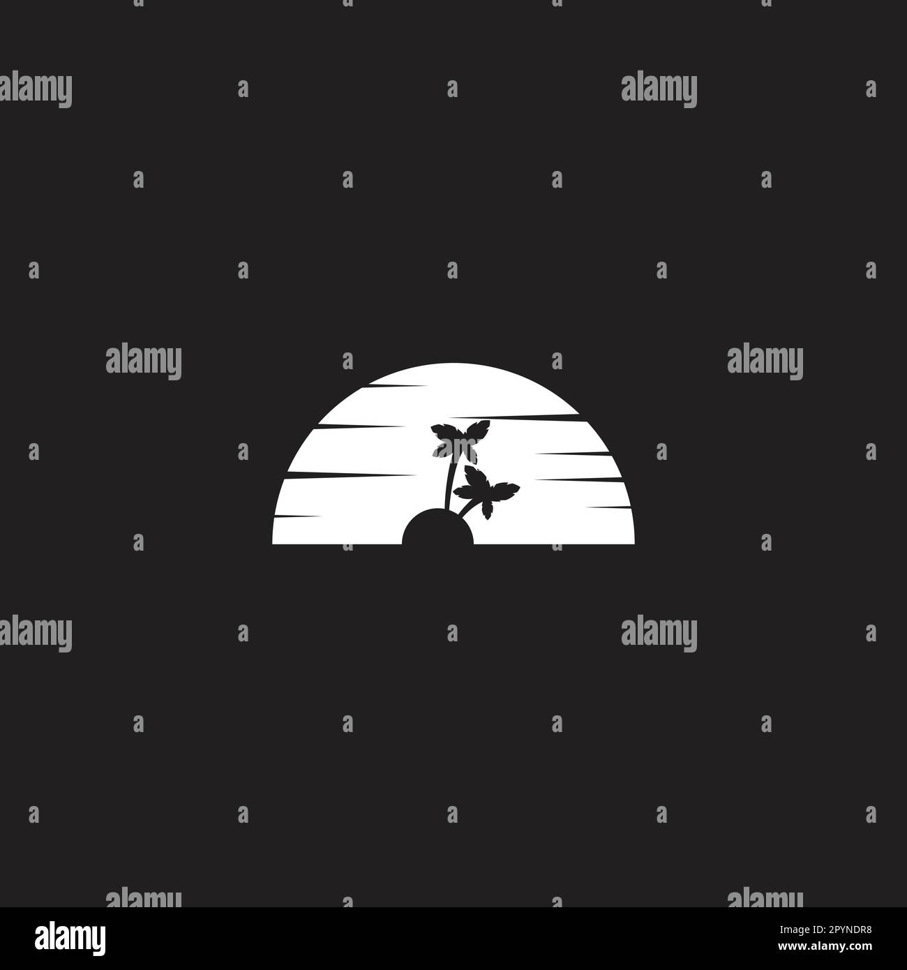 Mond, Insellage geometrisches Symbol einfacher Logo-Vektor Stock Vektor