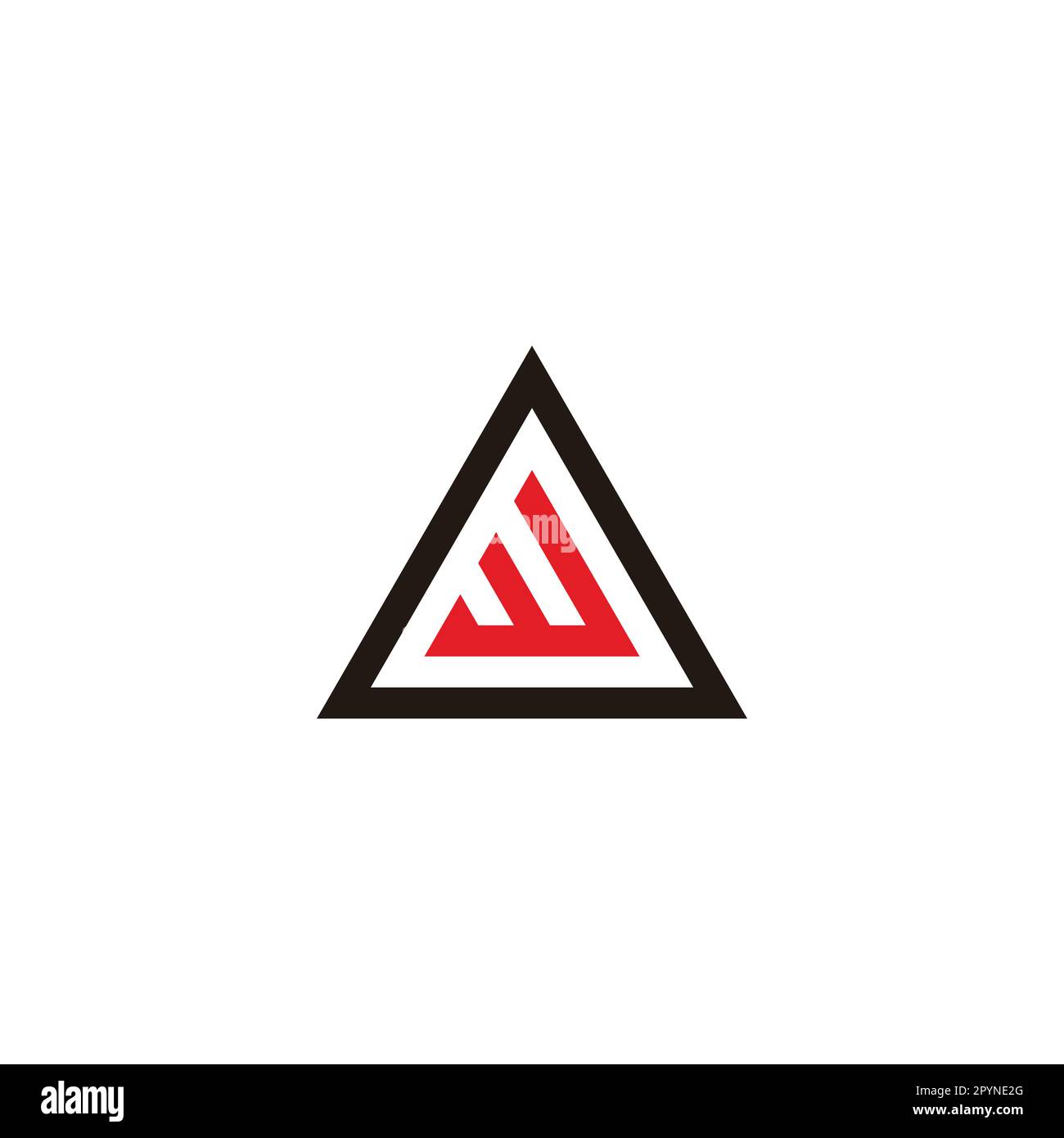 Buchstabe w in O, geometrisches Dreieck-Symbol einfacher Logovektor Stock Vektor