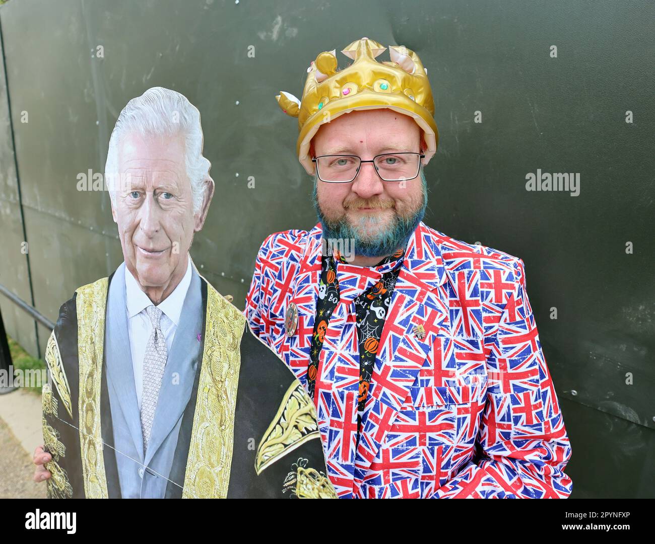 Pic Shows: Die Krönung baut königliche Fans in der Mall auf, wo Zelte aufgestellt wurden. Sehen Sie die Zeremonie am Samstag, 4.5.23 Uhr Bild von Gavin Ro Stockfoto