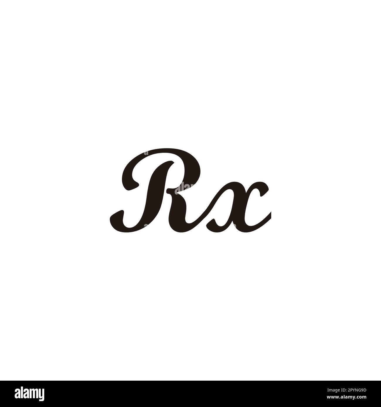 Der Buchstabe Rx verbindet das geometrische Symbol einfacher Logo-Vektor Stock Vektor